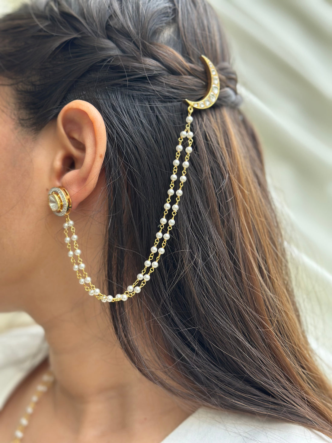 Chaand Pearl Hairchain (A Pair)