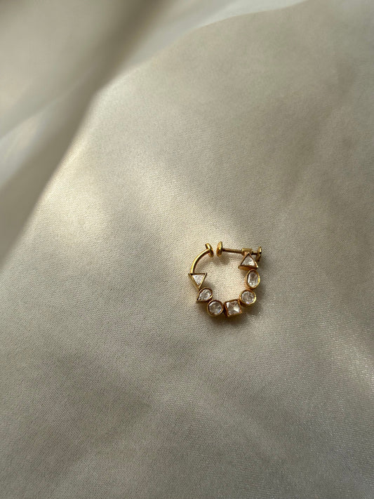 Handcrafted silver nose pin by Eterno India.