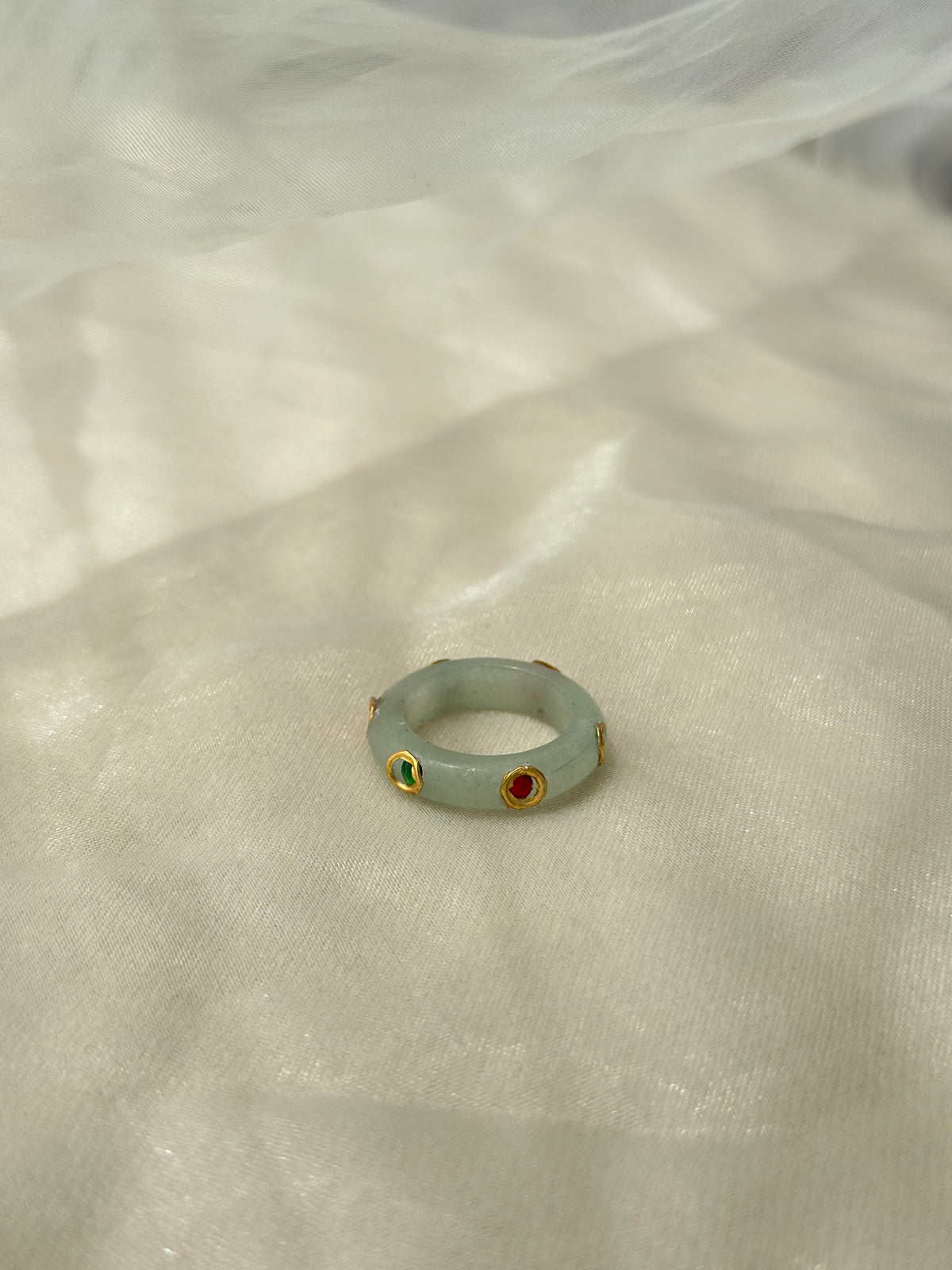 Adaa Band Ring sterling silver band ring with gemstone accents – Eterno India