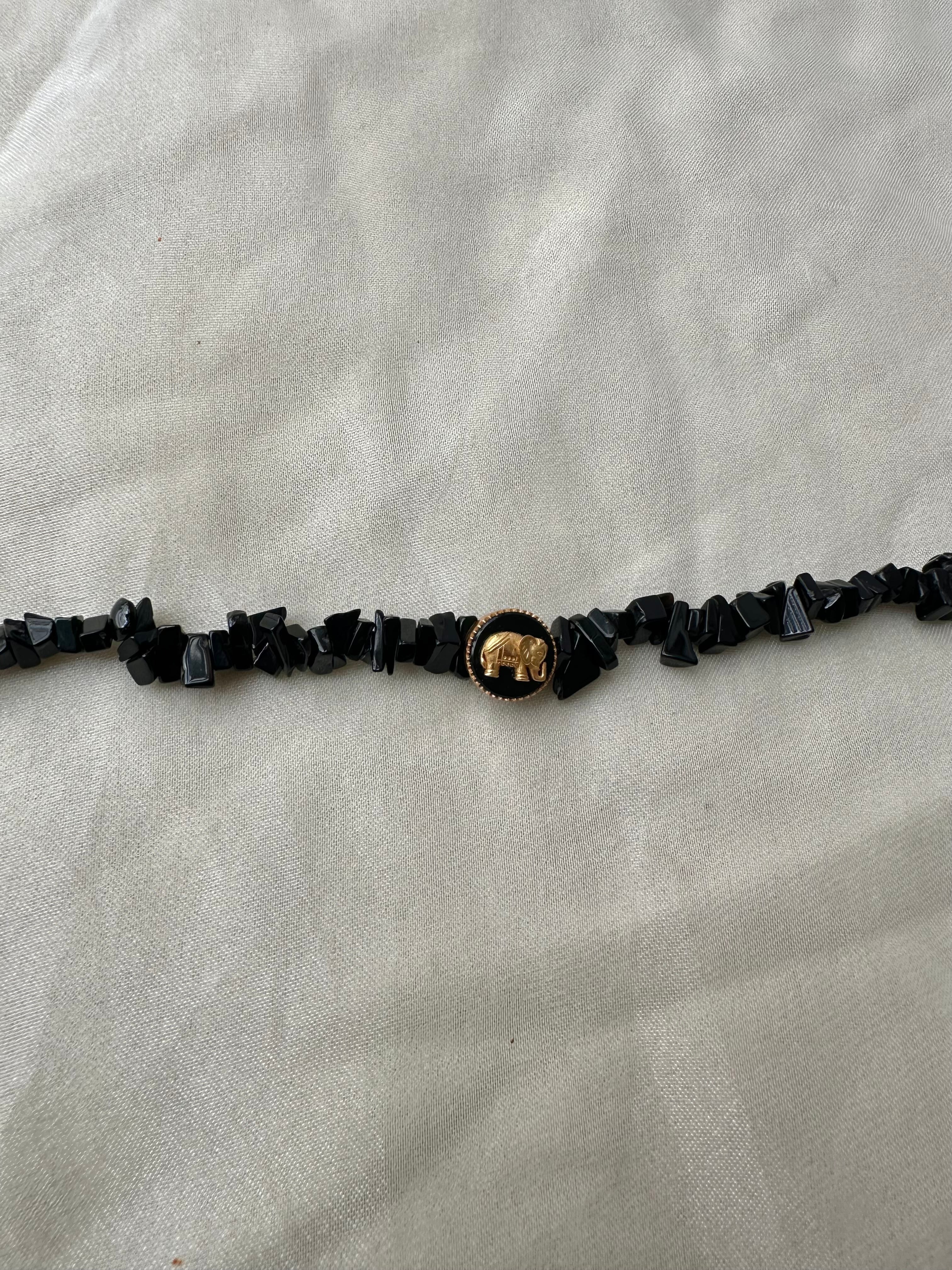 Black Onyx Haathi Bracelet Rakhi(Limited Edition)