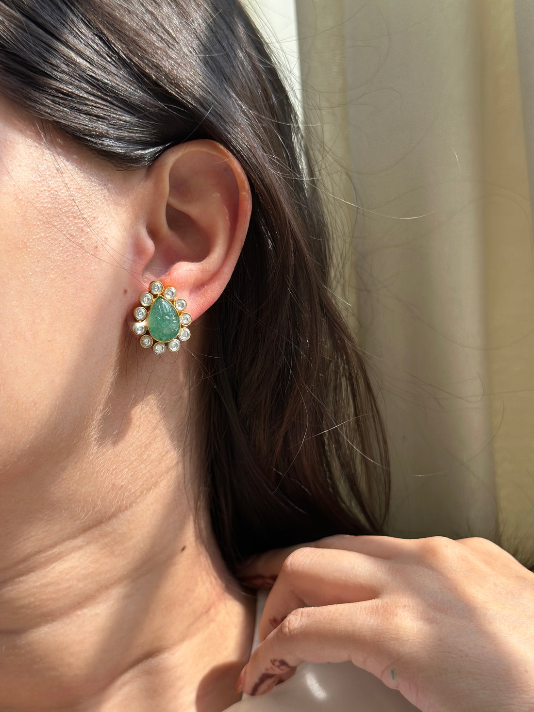 Green Sleek Studs