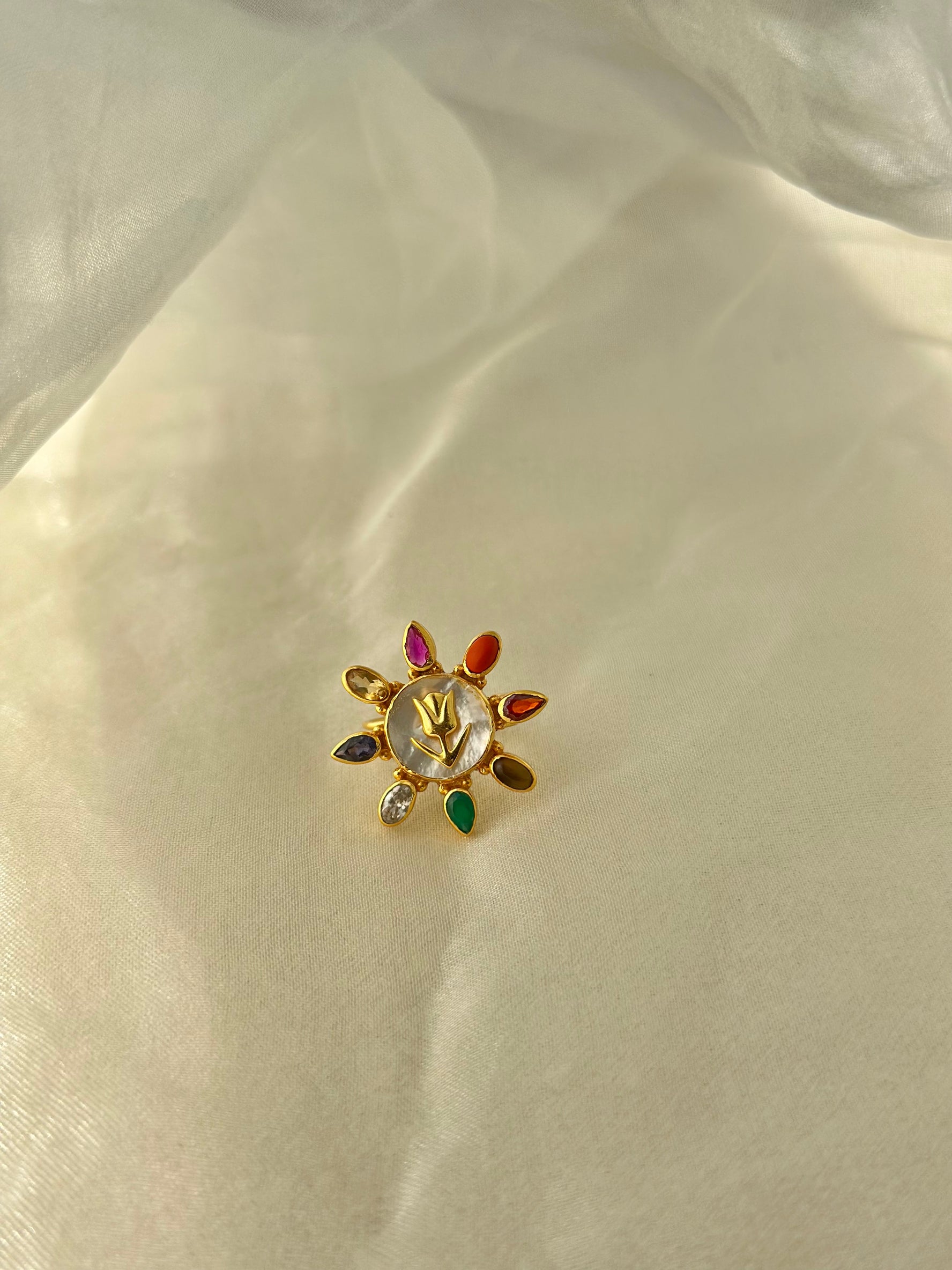 Rose Bud - Navratna Ring