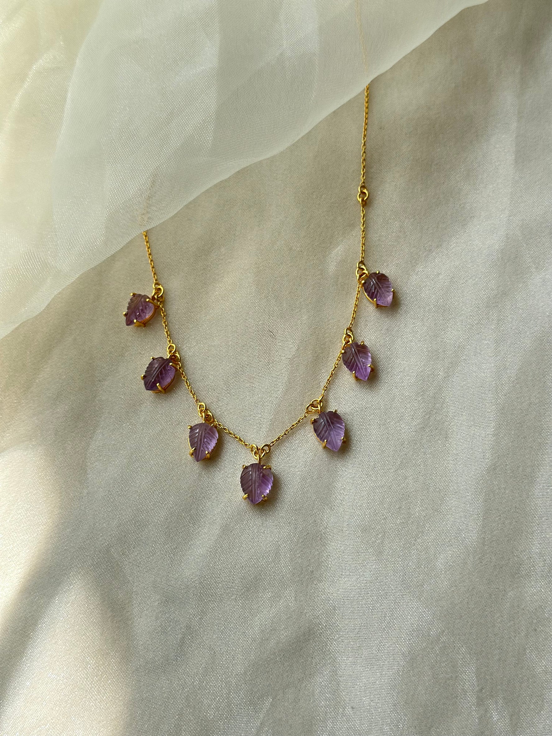 Jamun - Carved Amethyst Necklace