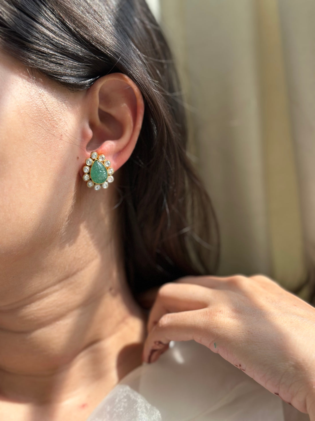Green Sleek Studs