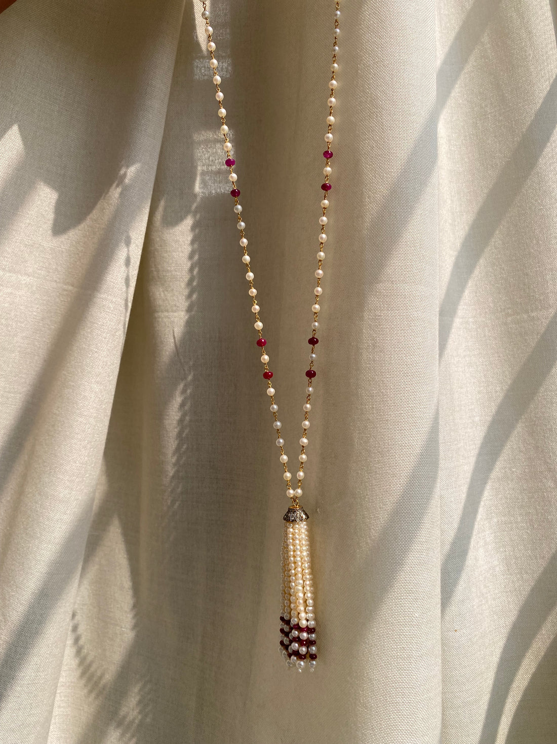 Naira Tassel Chain ( Natural Ruby)