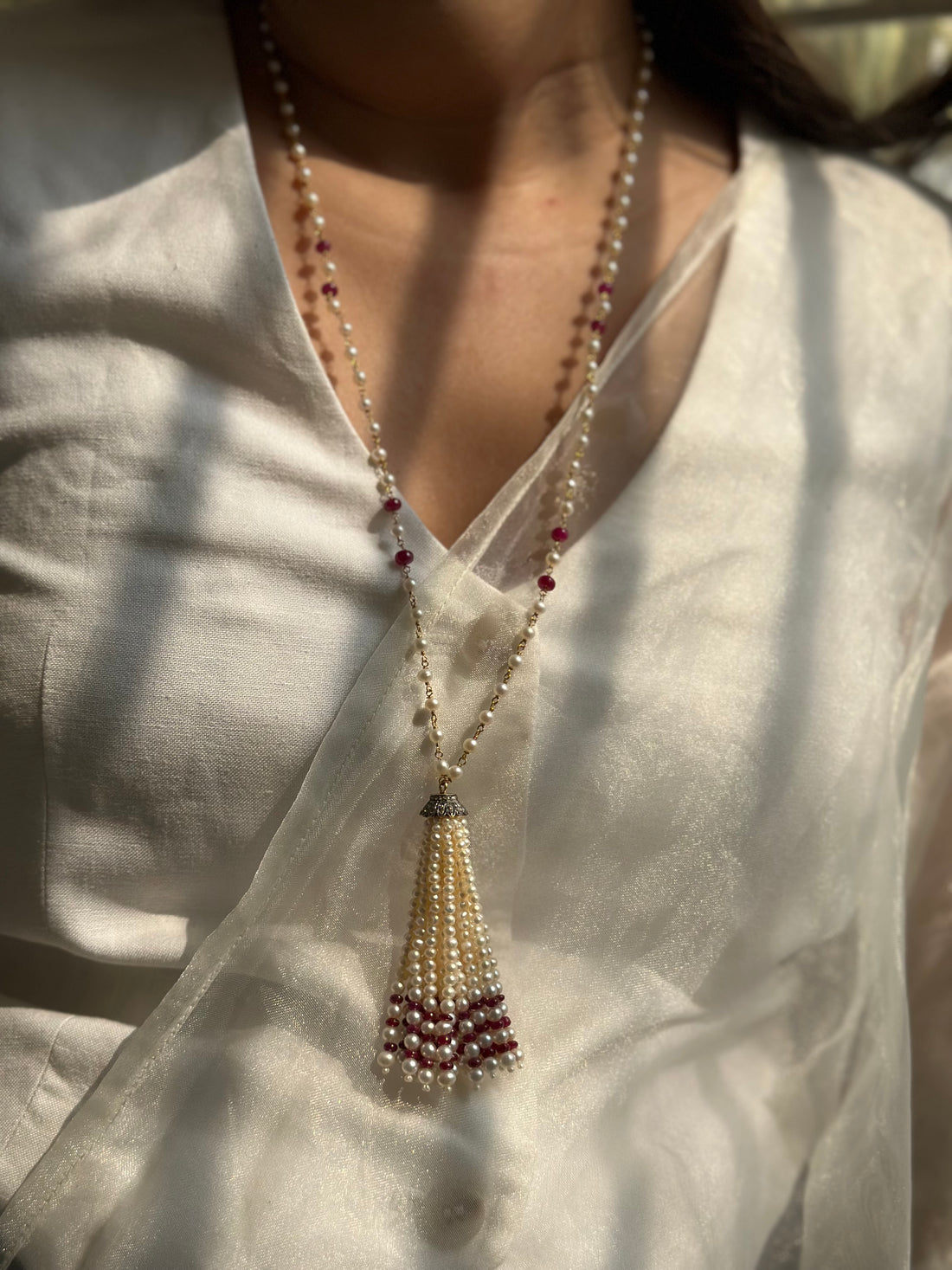 Naira Tassel Chain ( Natural Ruby)