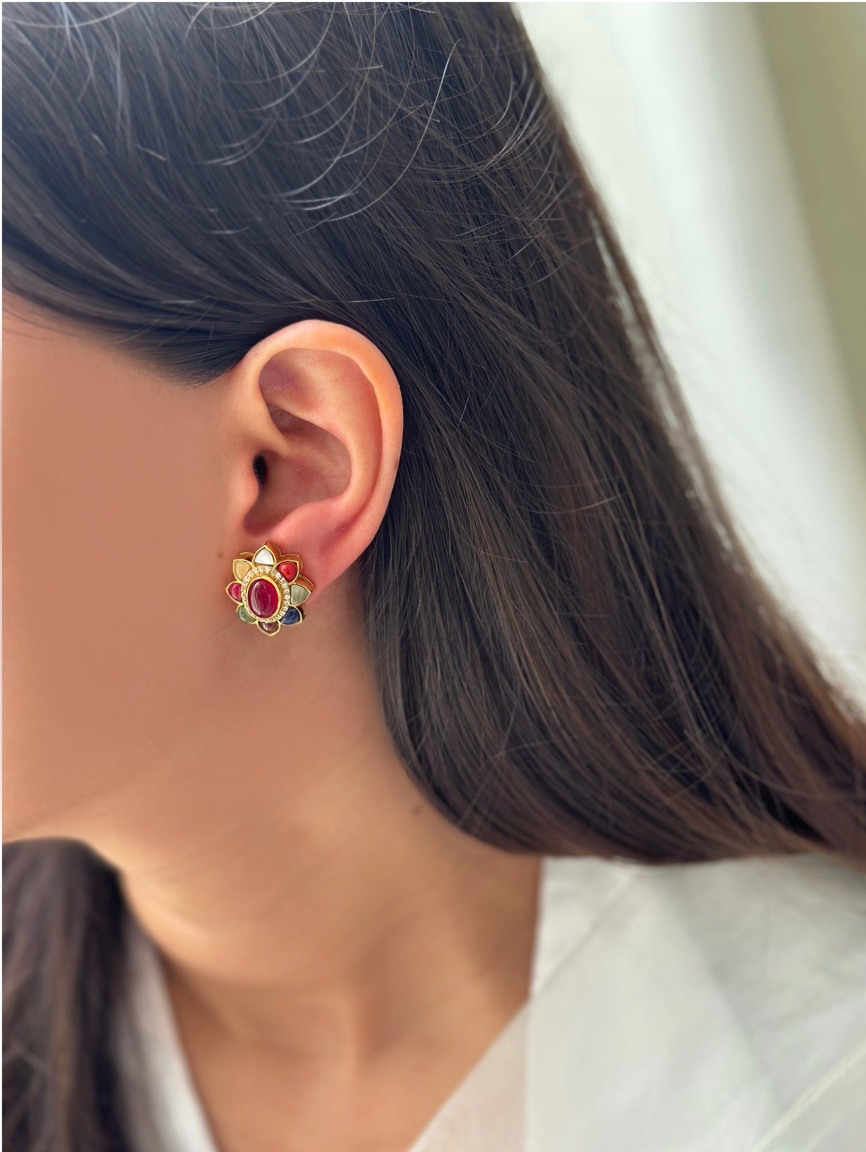 Navgrah Flower Studs
