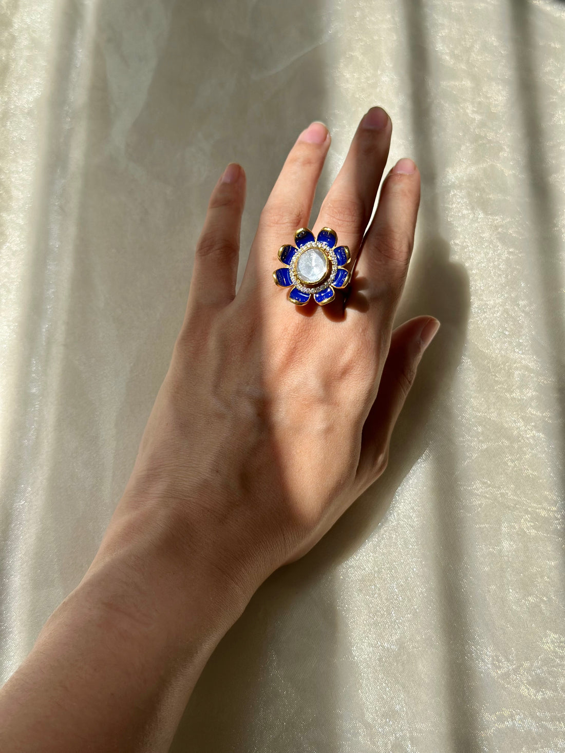 Neelam Flower Ring