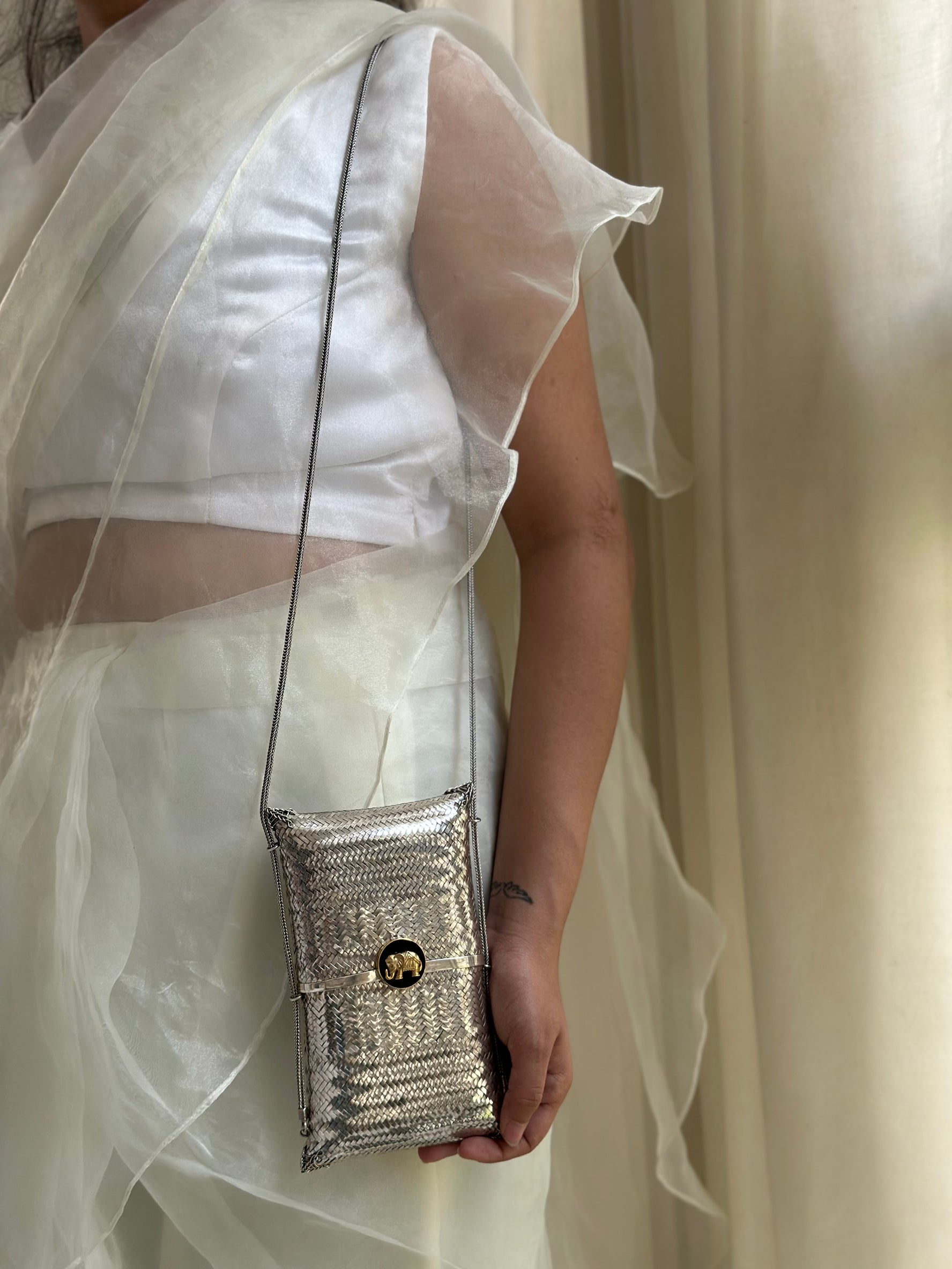 Ahilya Silver Sling Bag