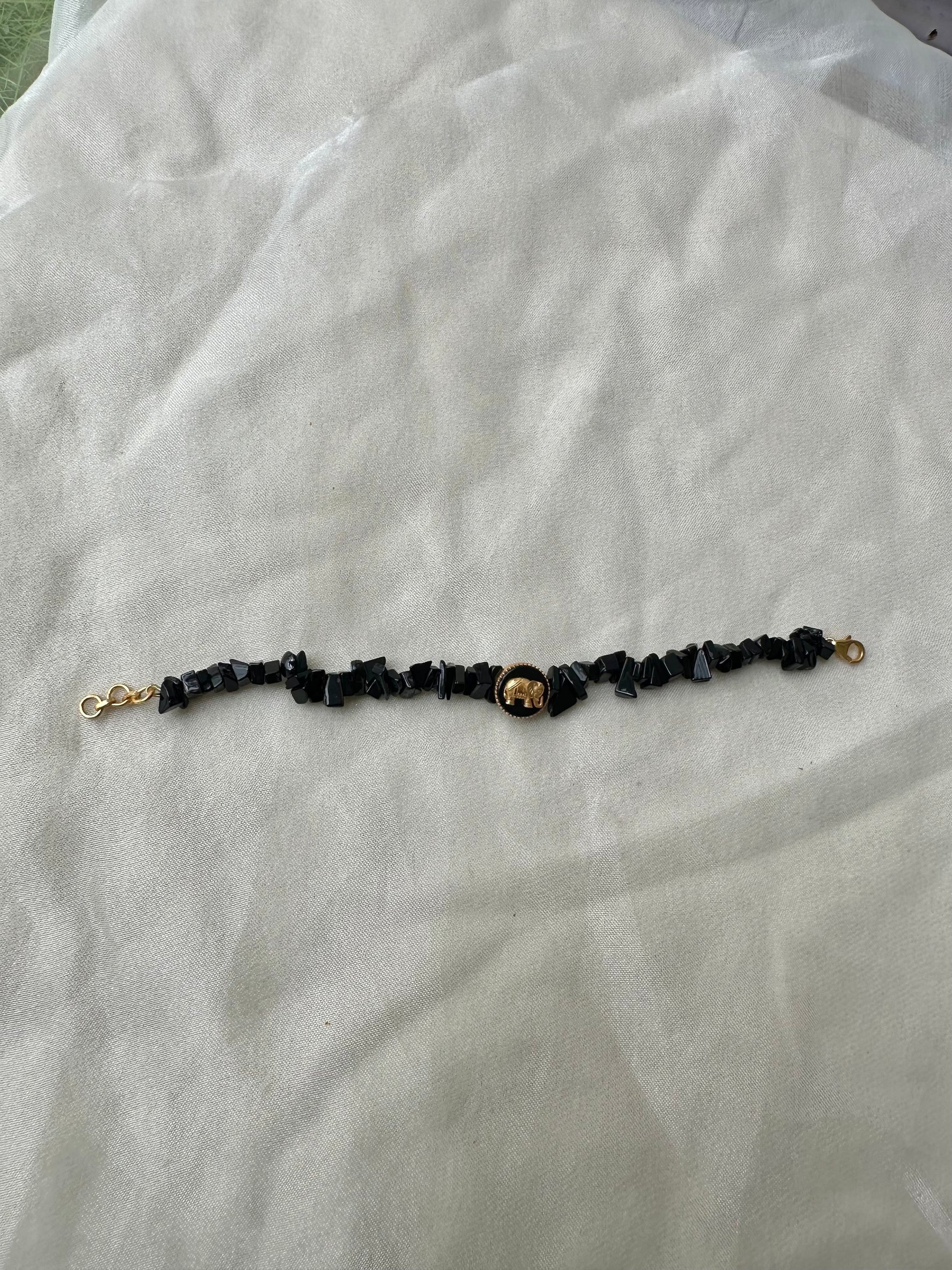 Black Onyx Haathi Bracelet Rakhi(Limited Edition)