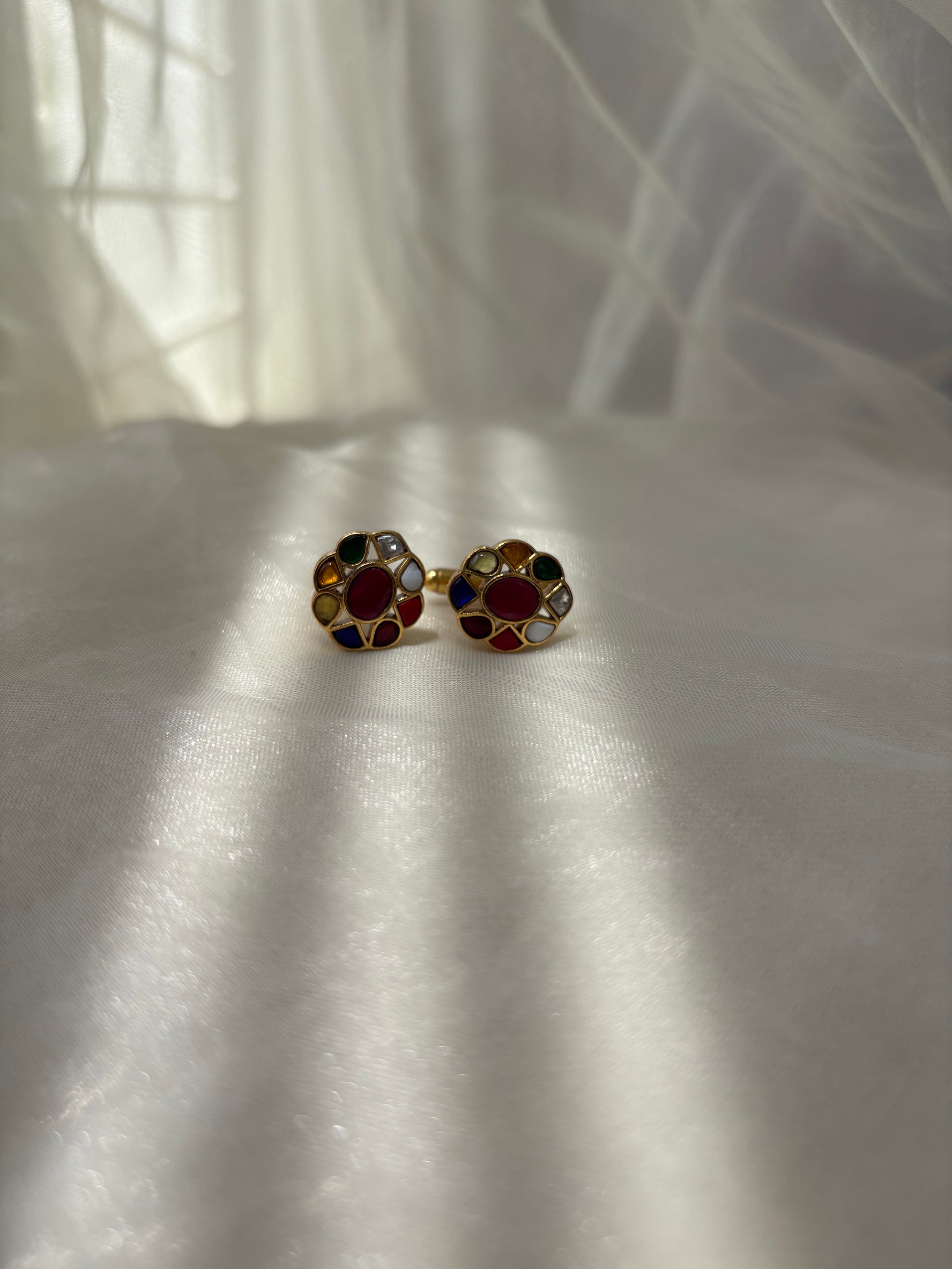 Navratna Cufflinks (Pair)