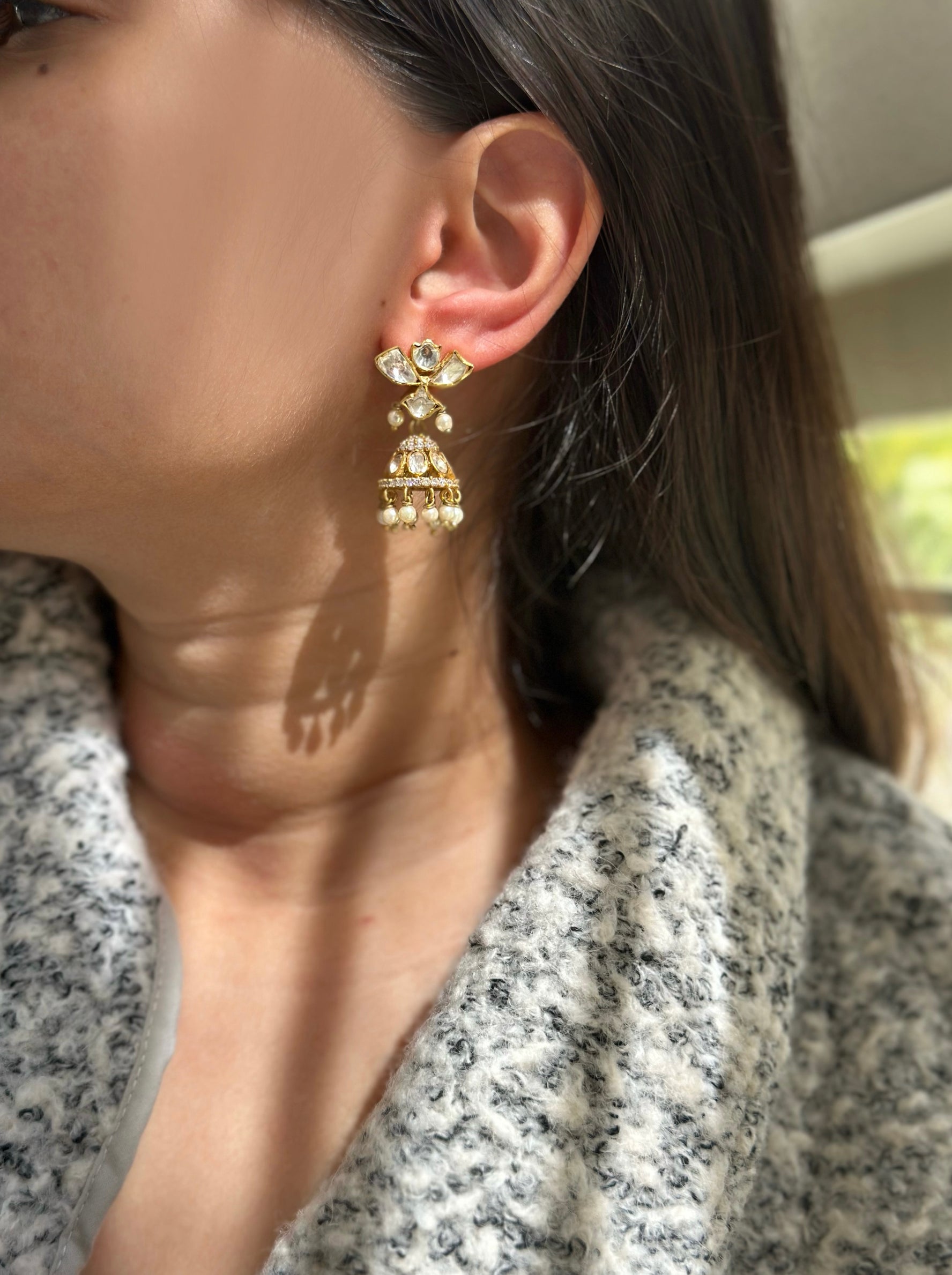 Nyra sterling silver Jhumki earrings – Eterno India