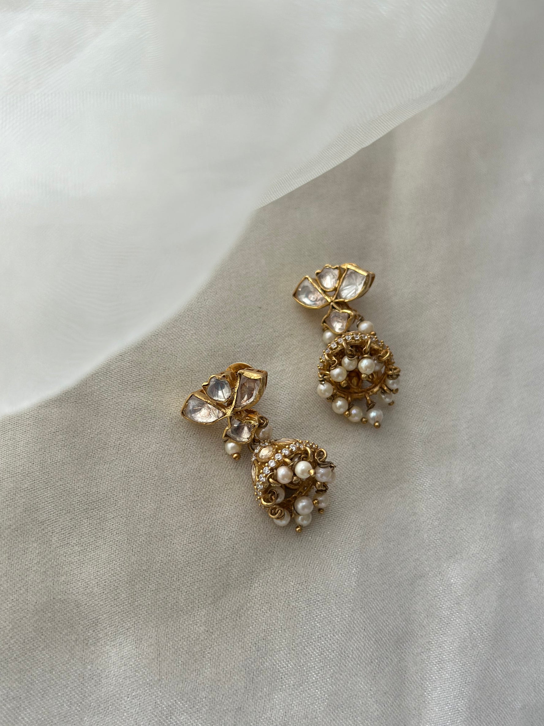 Nyra sterling silver Jhumki earrings – Eterno India