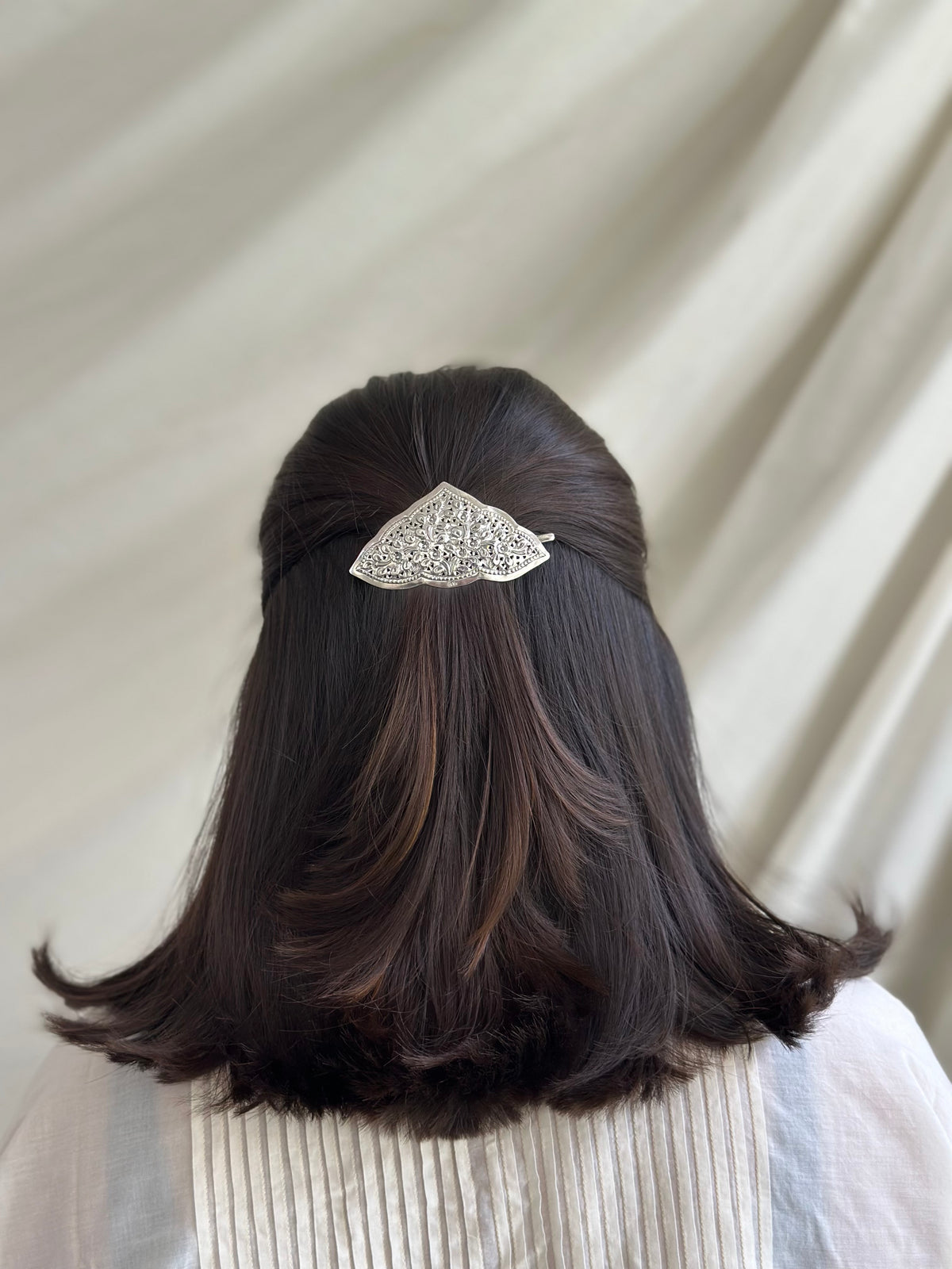 Riva sterling silver hair clip – Eterno India