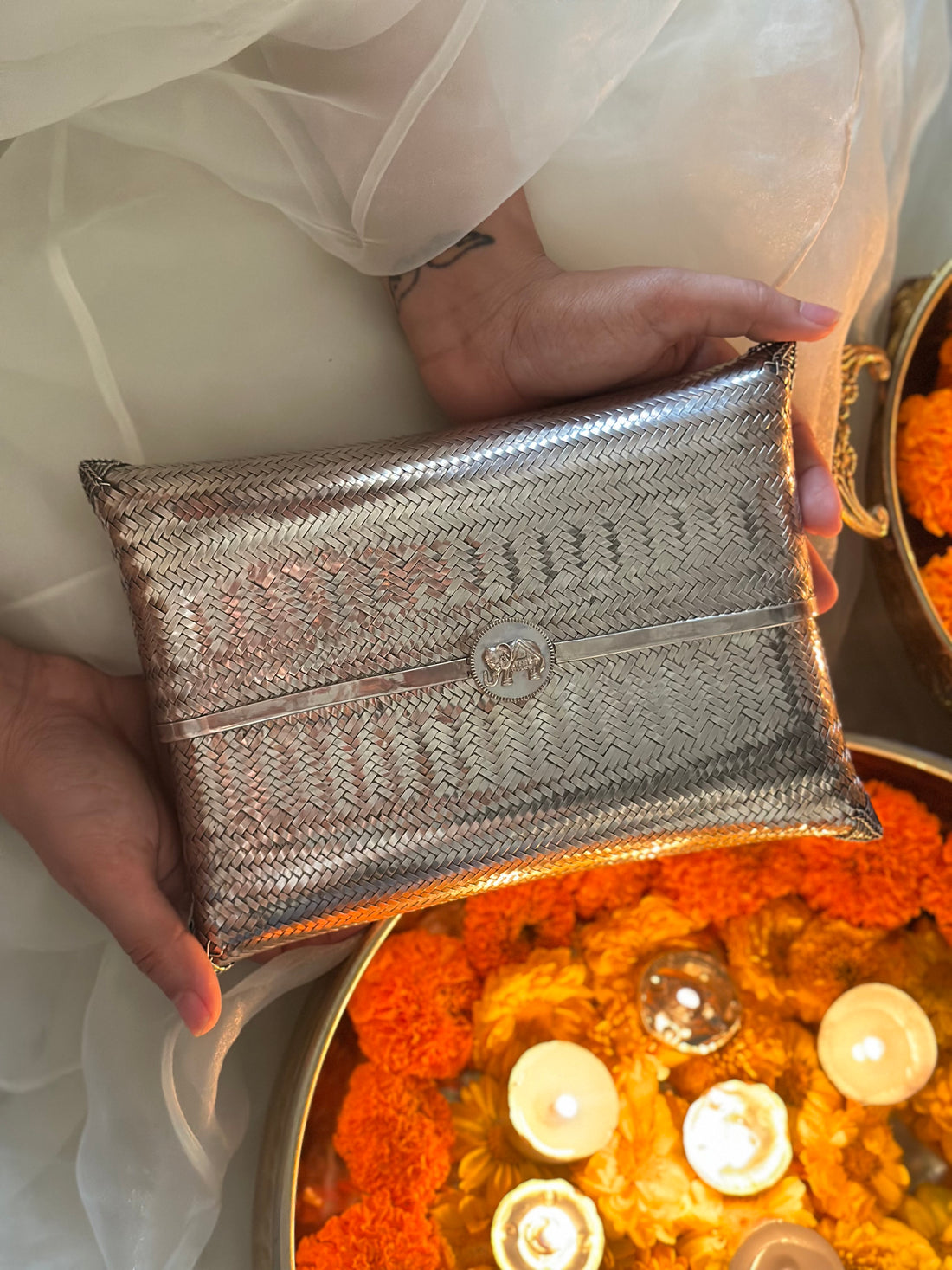 MOP Haathi Silver Bag