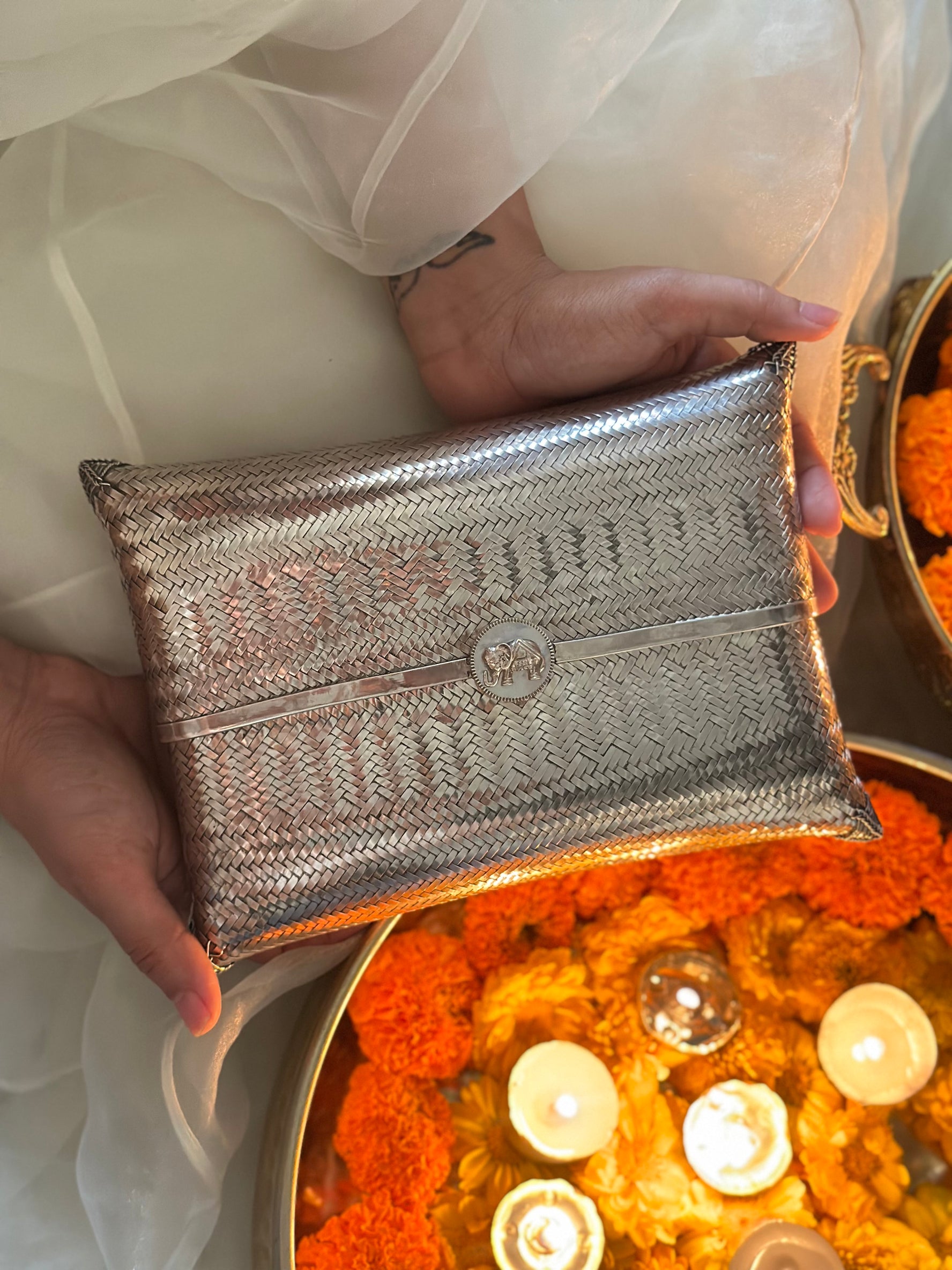 MOP Haathi Silver Bag