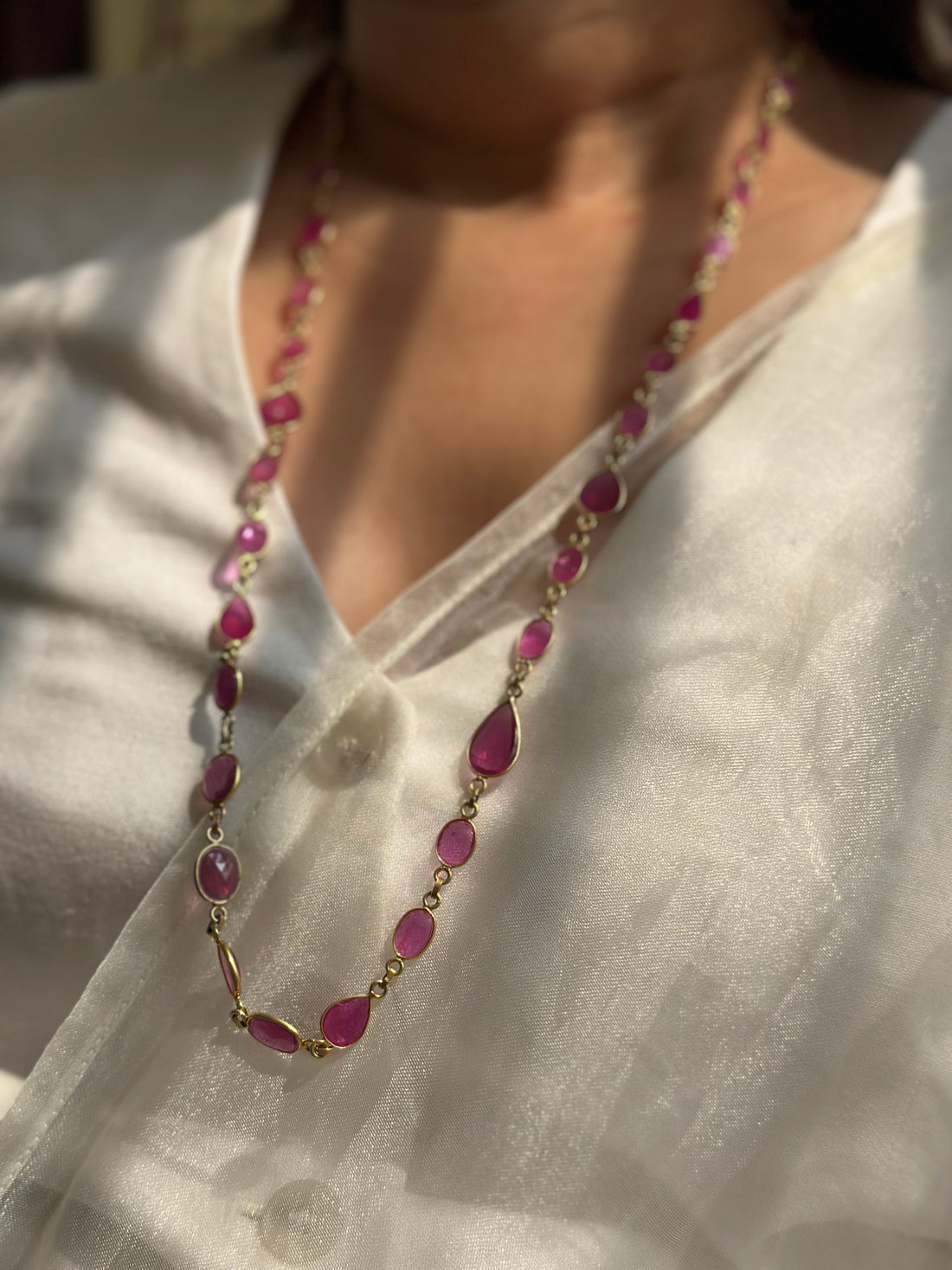 Gulabi Long Chain (Natural Ruby)