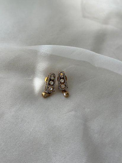 Moissanite Polki and Swarovski CZ 92.5 fine silver gold plated statement jewellery