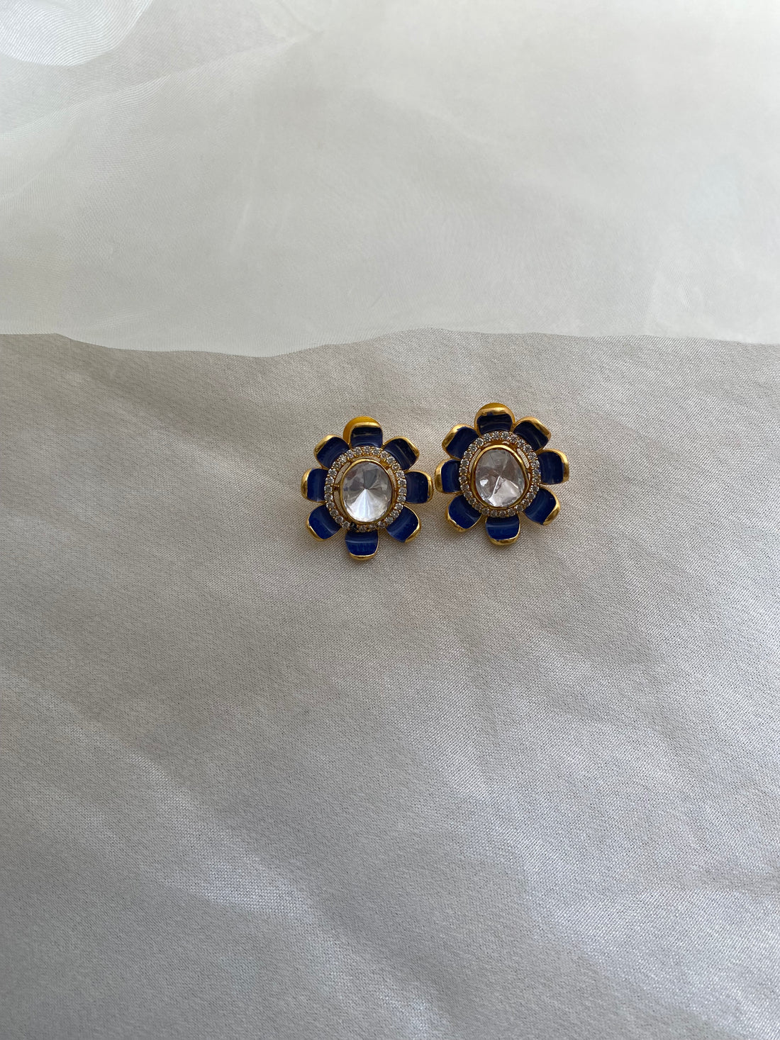 Neelam Flower Earrings
