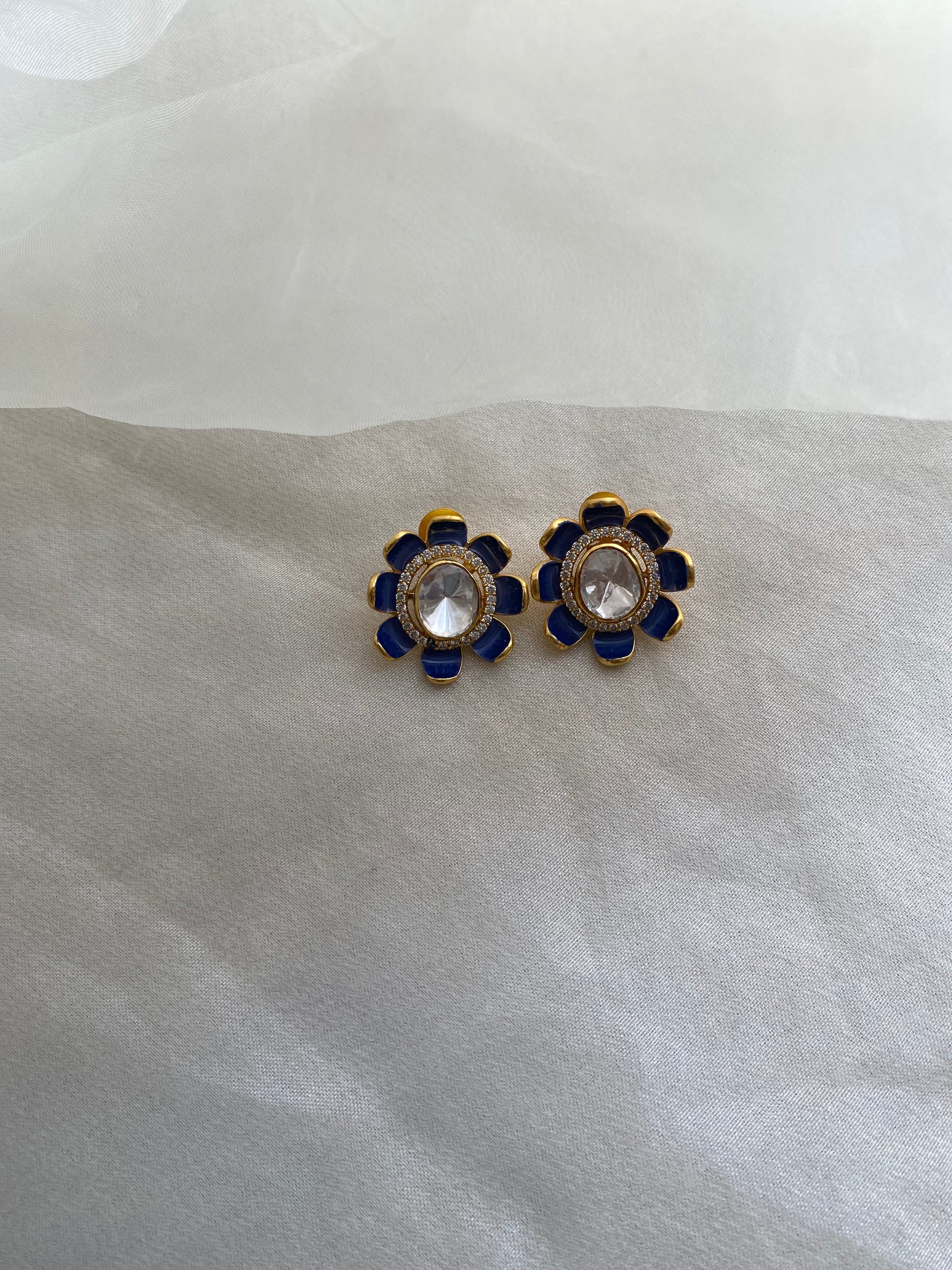 Neelam Flower Earrings
