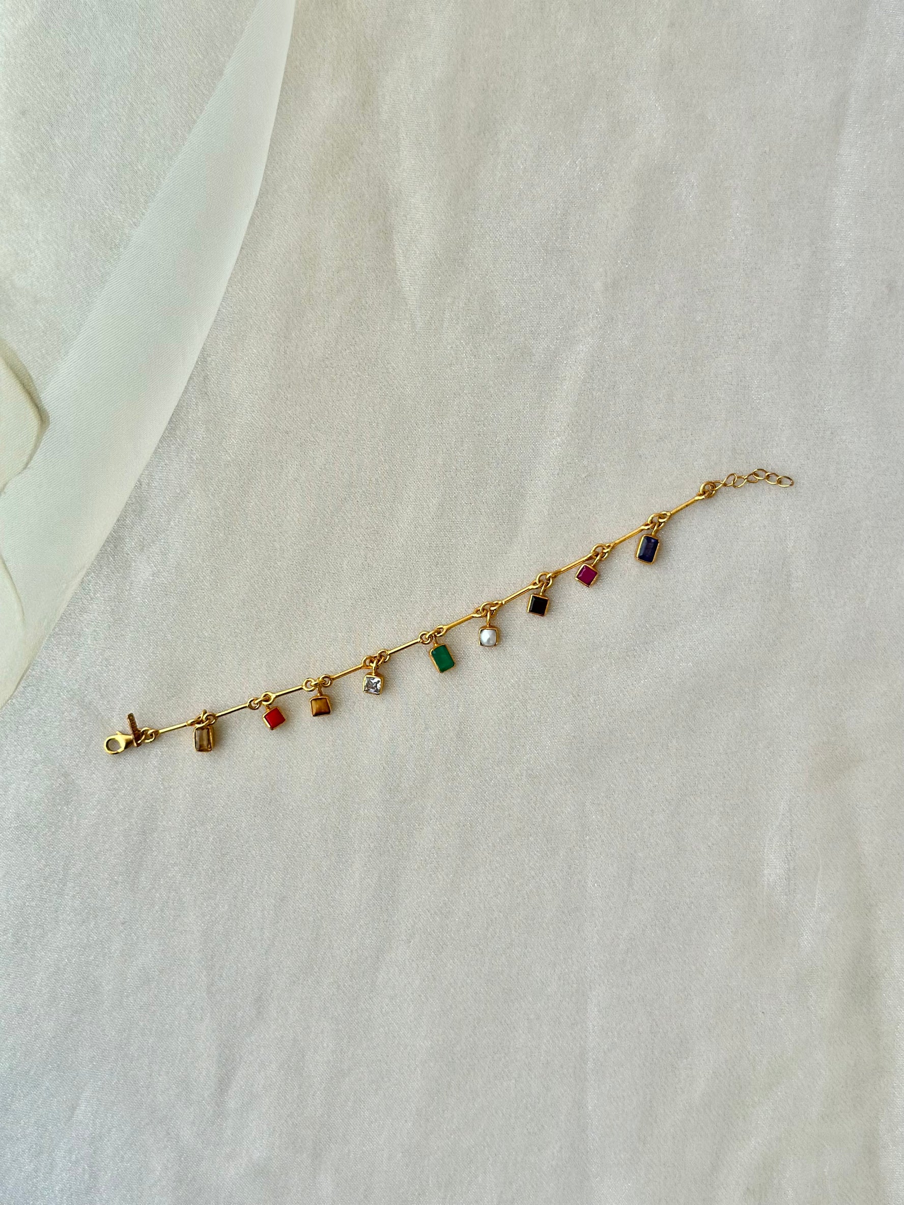 Navratna Bar Bracelet