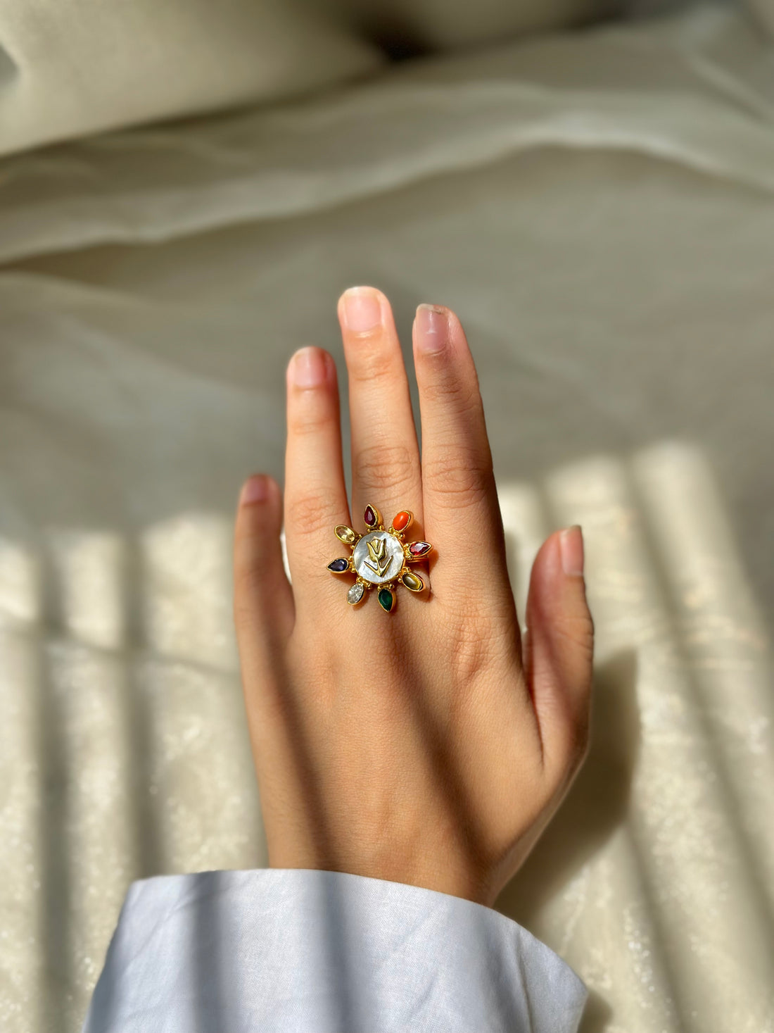 Rose Bud - Navratna Ring