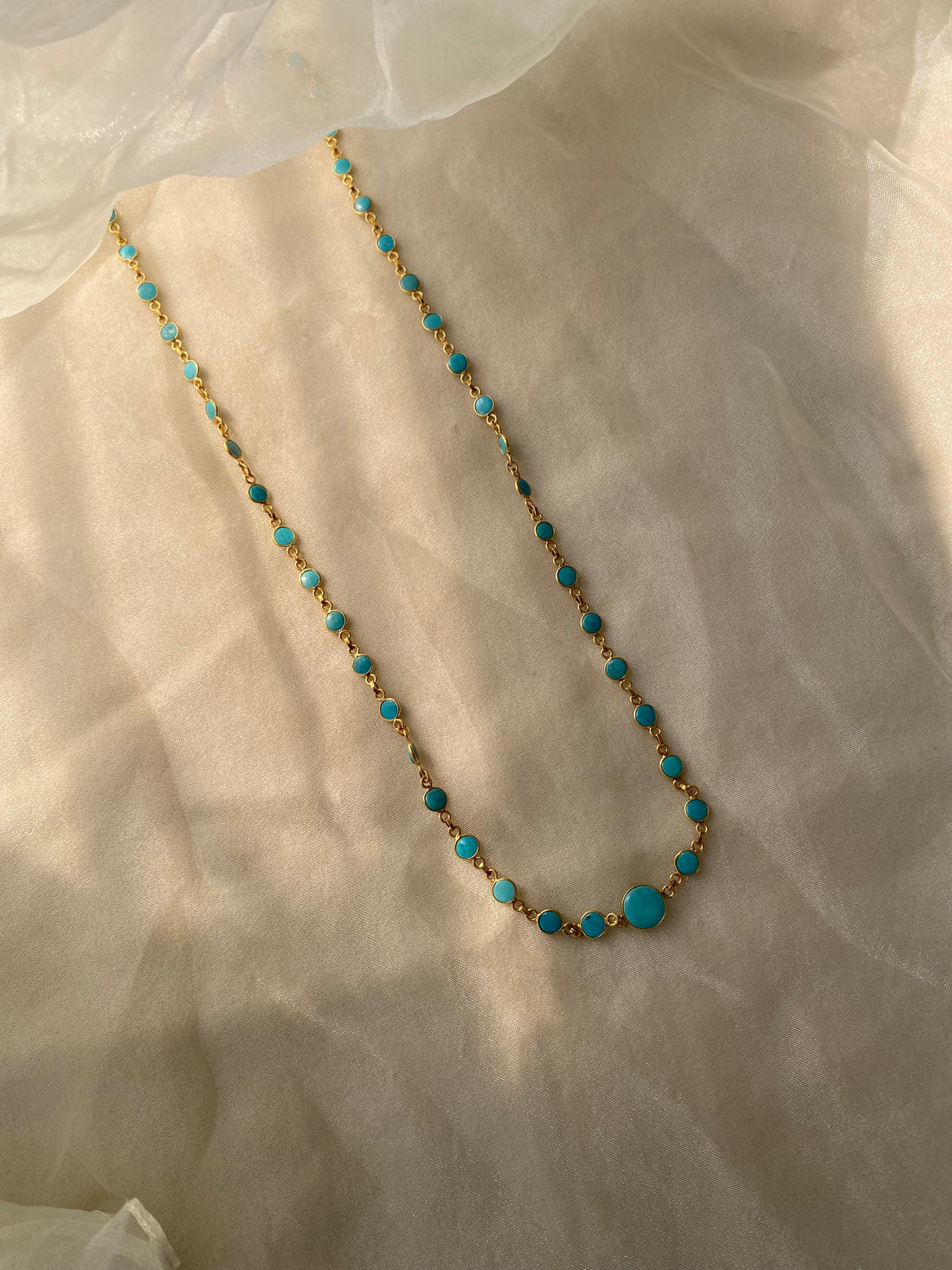 Firoza Long Chain (Natural Turquoise)