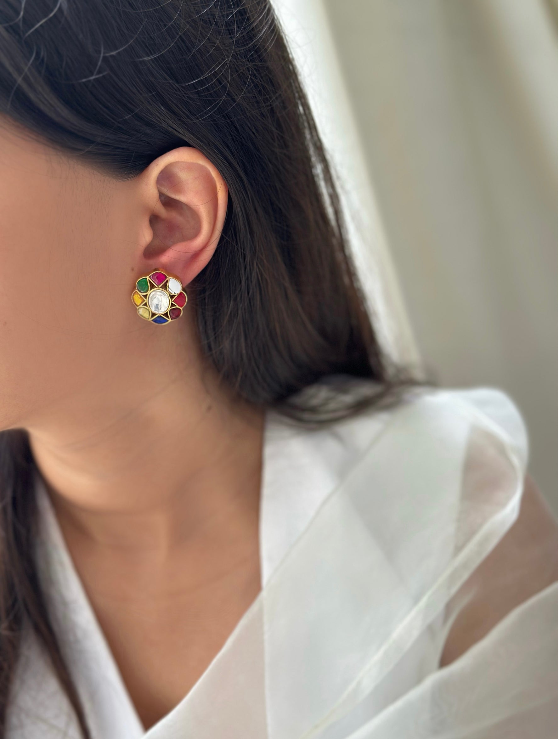Navratna Studs (Large)