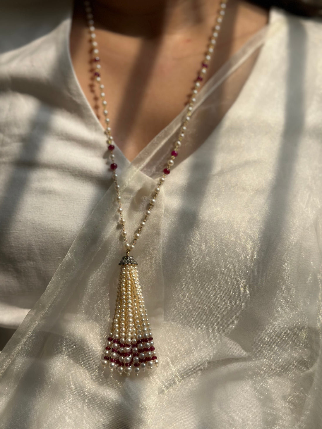 Naira Tassel Chain ( Natural Ruby)