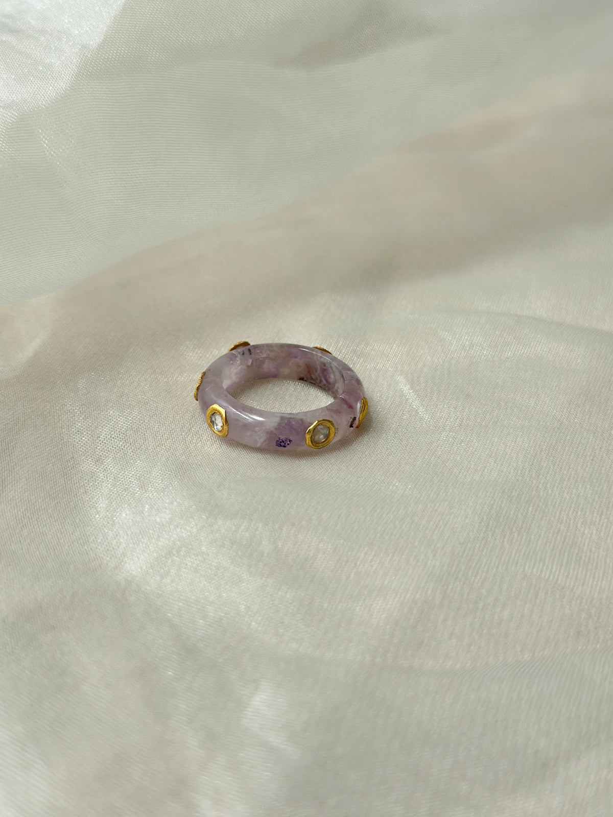 Rooh Band Ring sterling silver band ring with multicolour stone setting – Eterno India