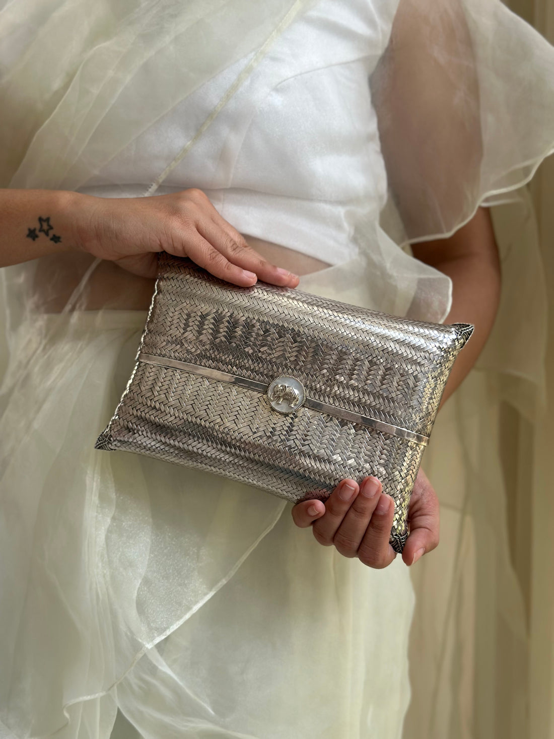 MOP Haathi Silver Bag