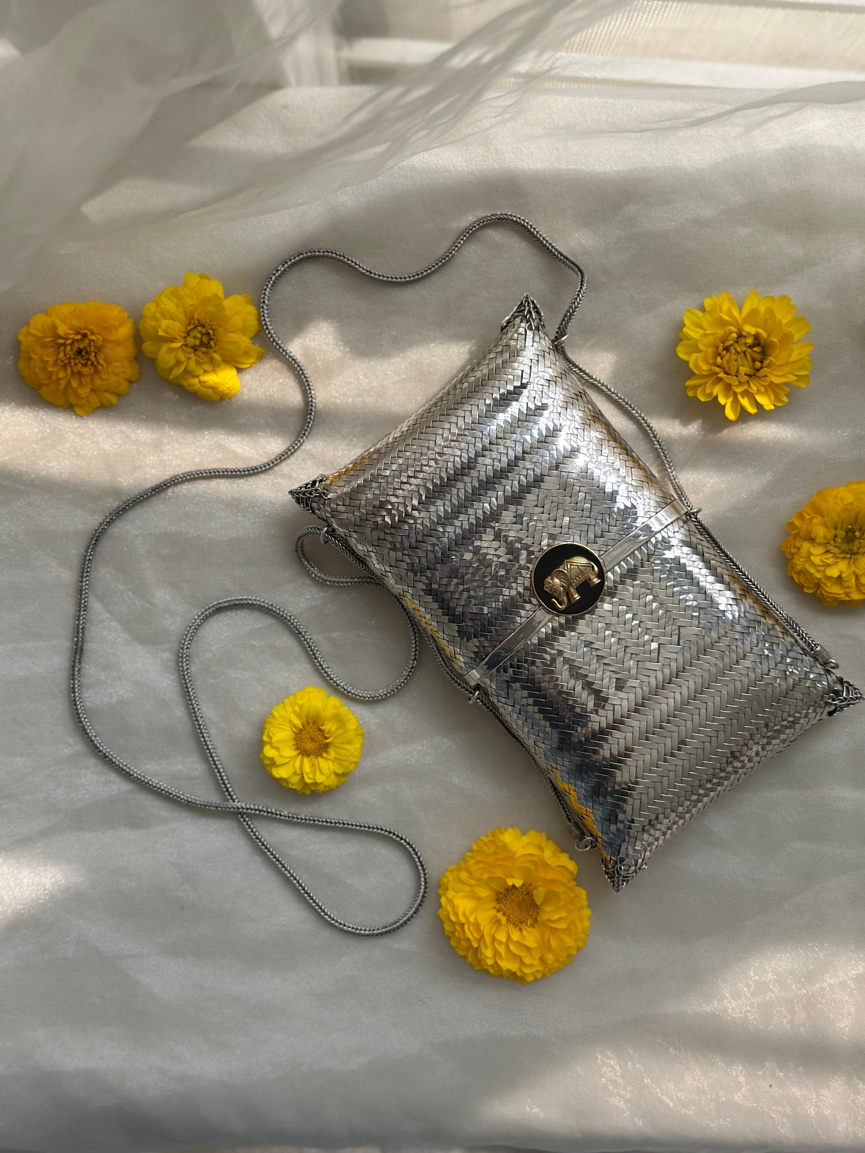 Ahilya Silver Sling Bag