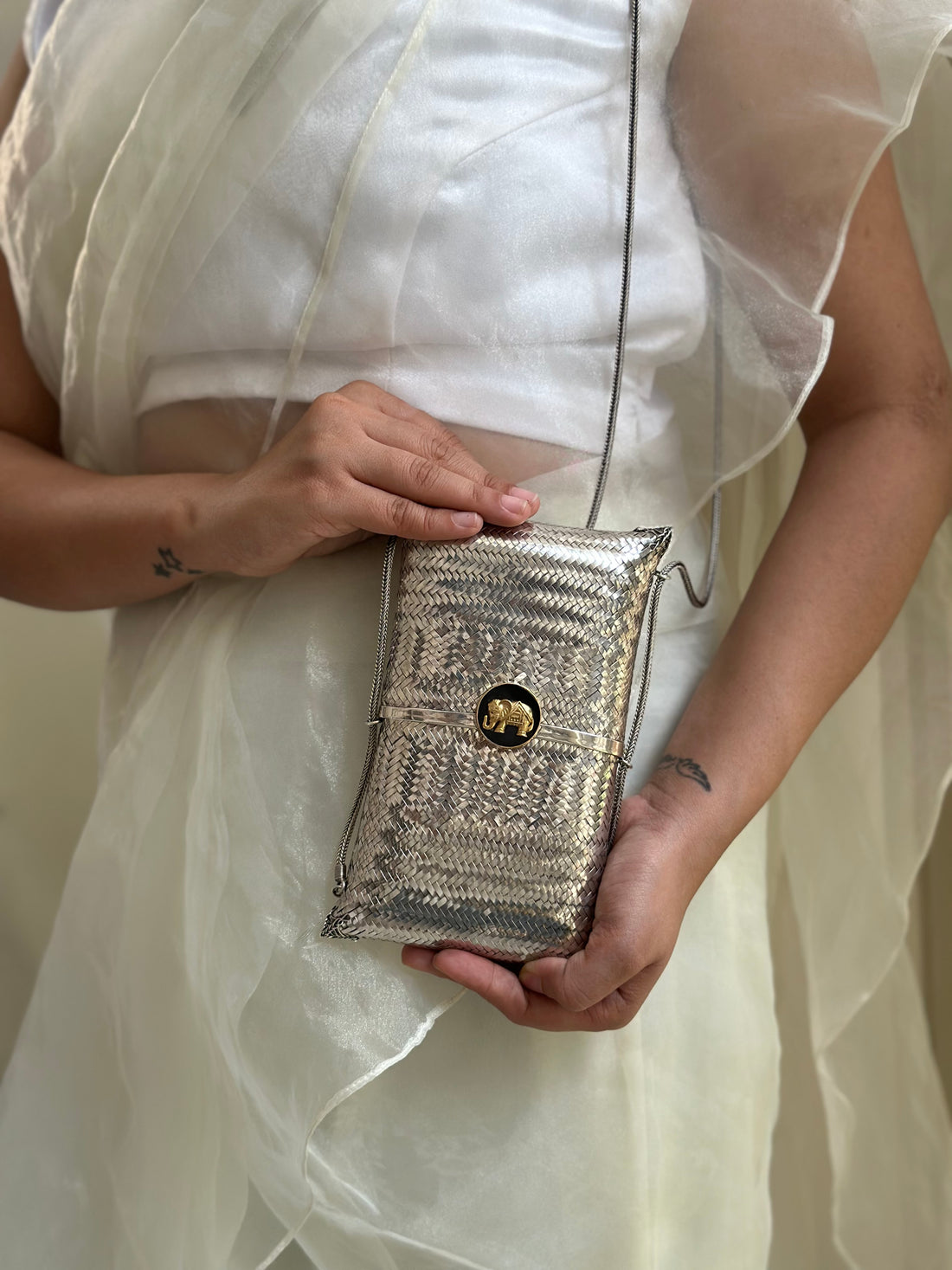 Ahilya Silver Sling Bag