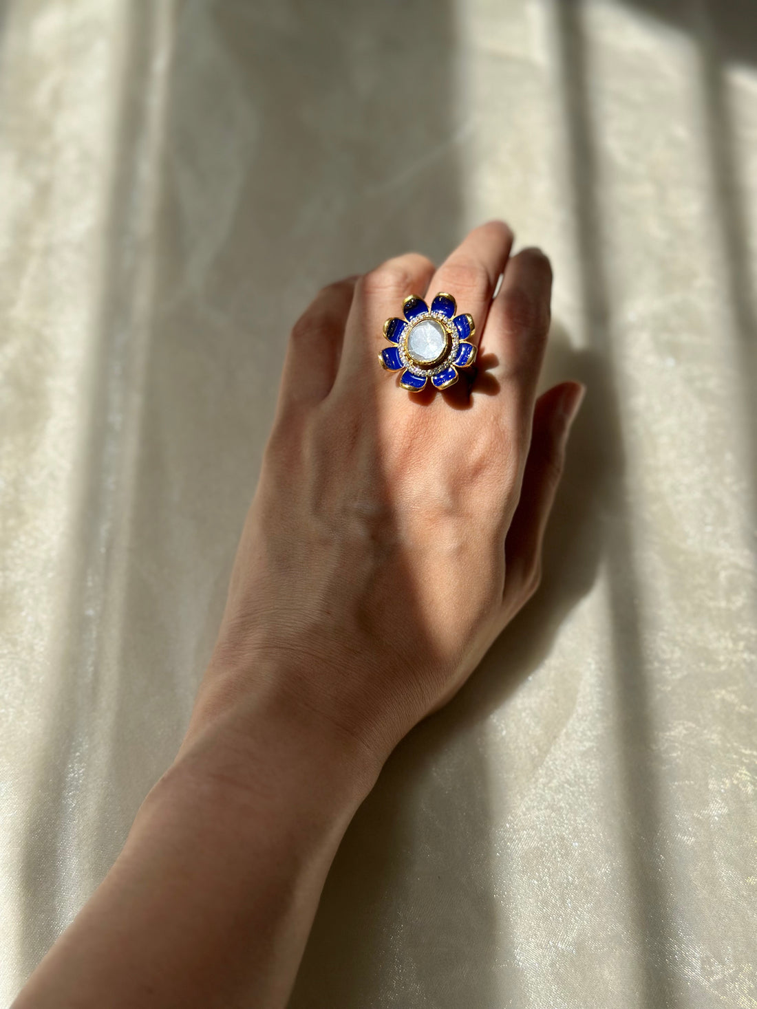 Neelam Flower Ring