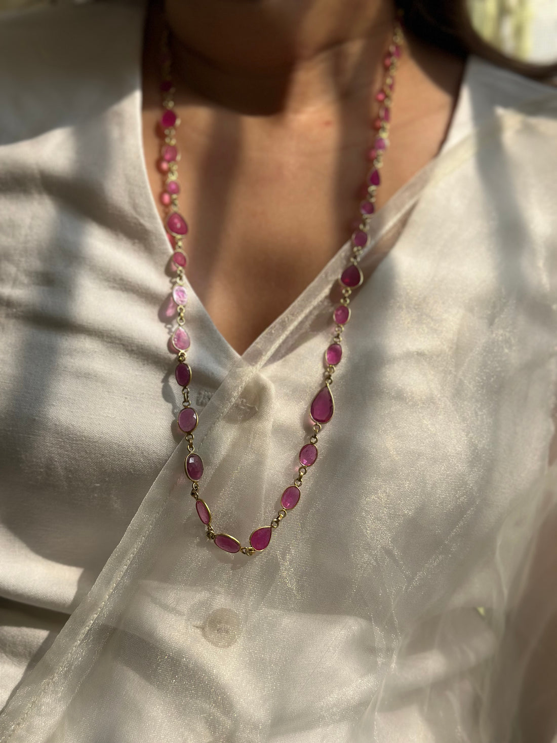 Gulabi Long Chain (Natural Ruby)