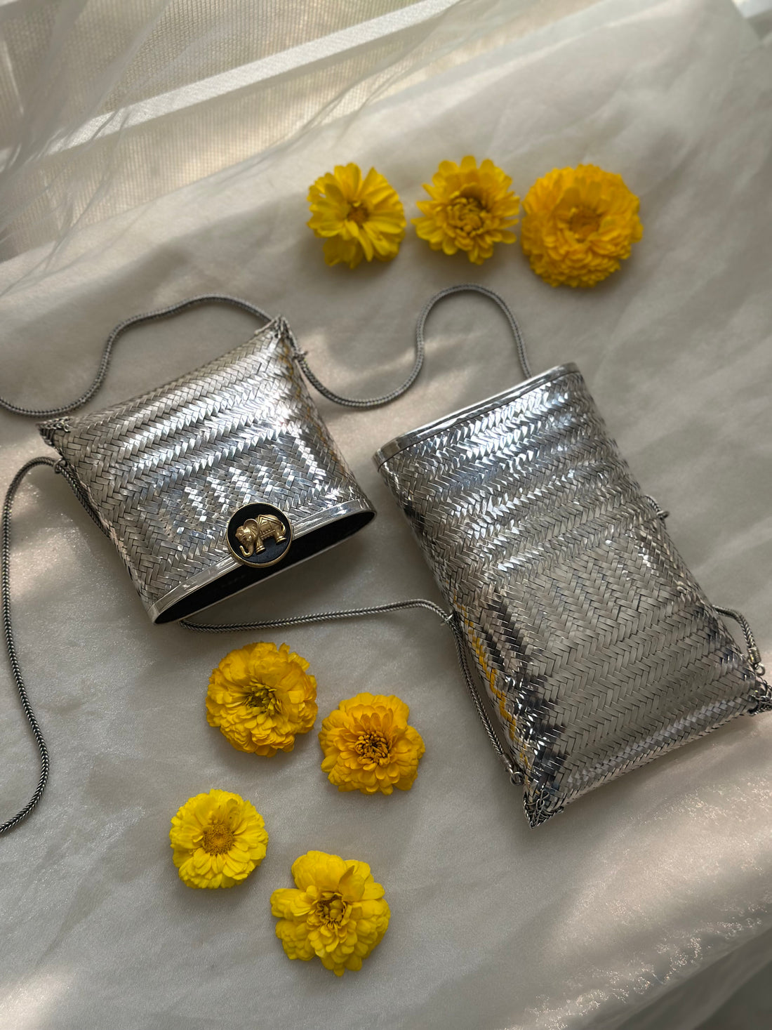 Ahilya Silver Sling Bag