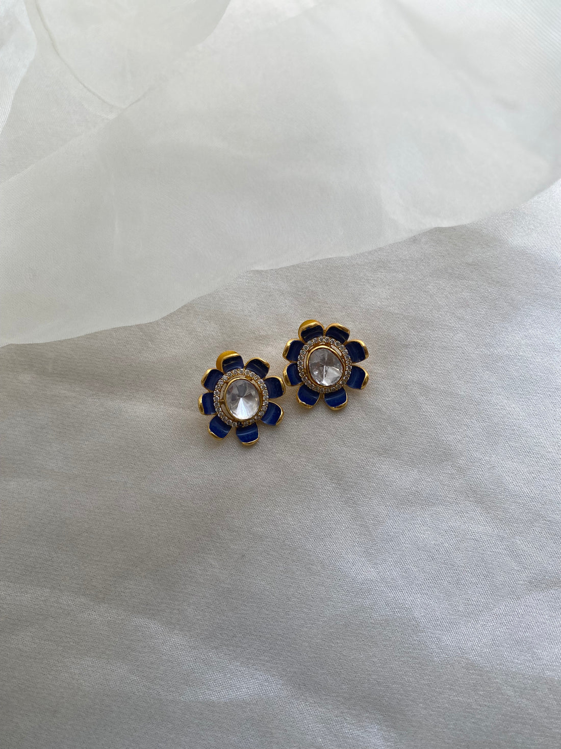 Neelam Flower Earrings