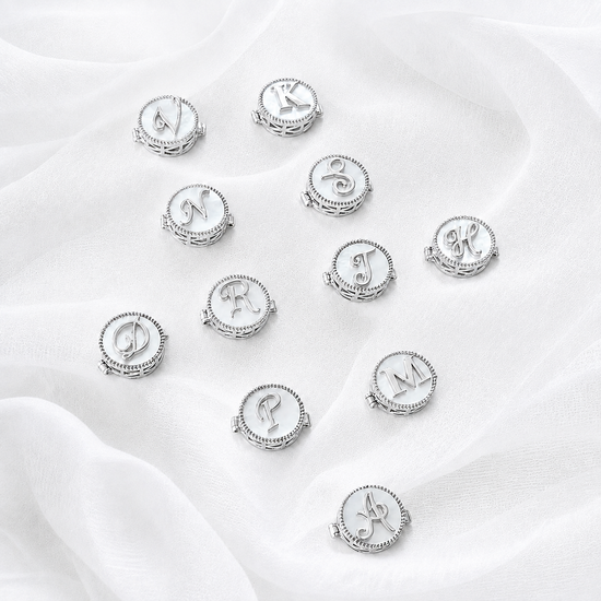 Personalised sterling silver button clip – Eterno India