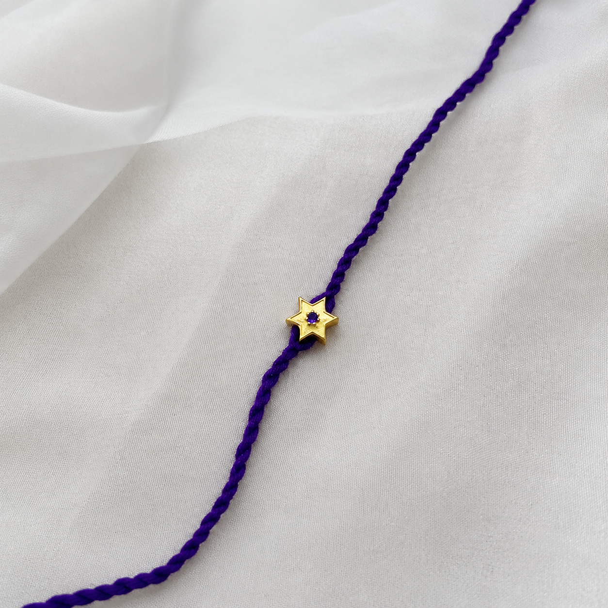 Star Amethyst Rakhi in 92.5 fine silver with amethyst gemstone – Eterno India