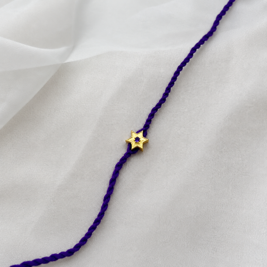 Star Amethyst Rakhi in 92.5 fine silver with amethyst gemstone – Eterno India