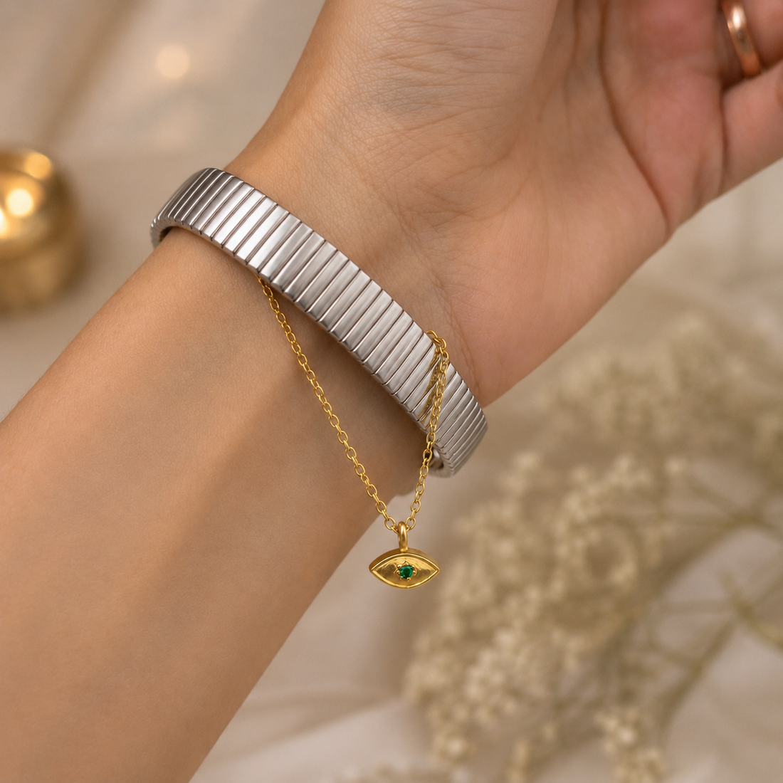 Couple silver Eye Rakhi and Lumba set in 92.5 sterling silver – Eterno India