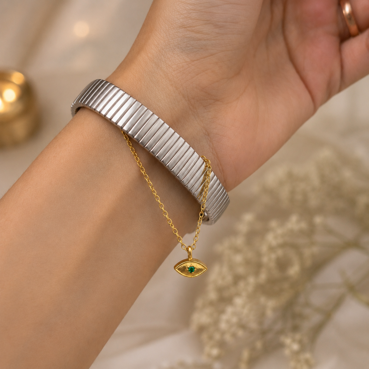 Couple silver Eye Rakhi and Lumba set in 92.5 sterling silver – Eterno India