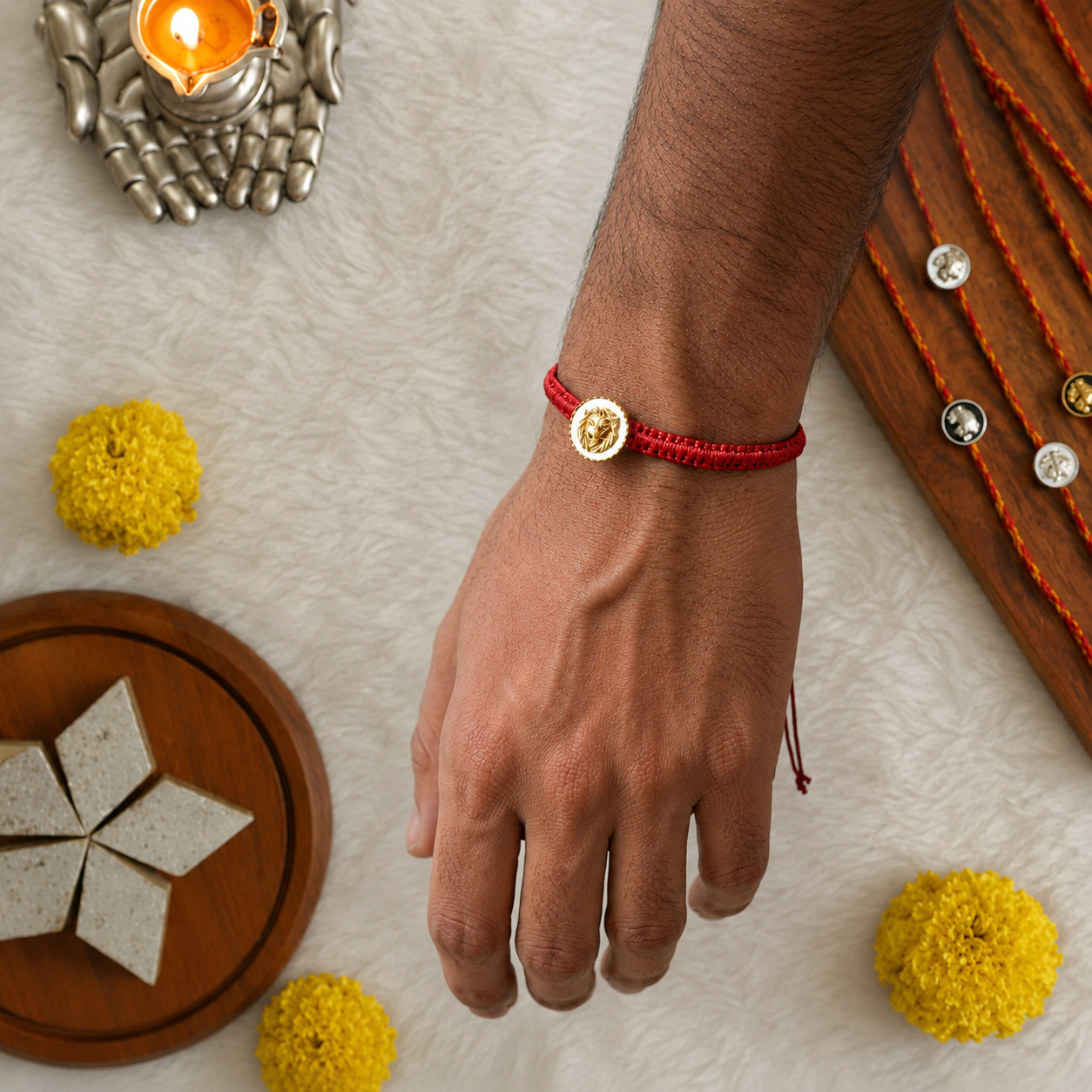 OG Lion Band Rakhi cum pendant in 92.5 fine silver – Eterno India