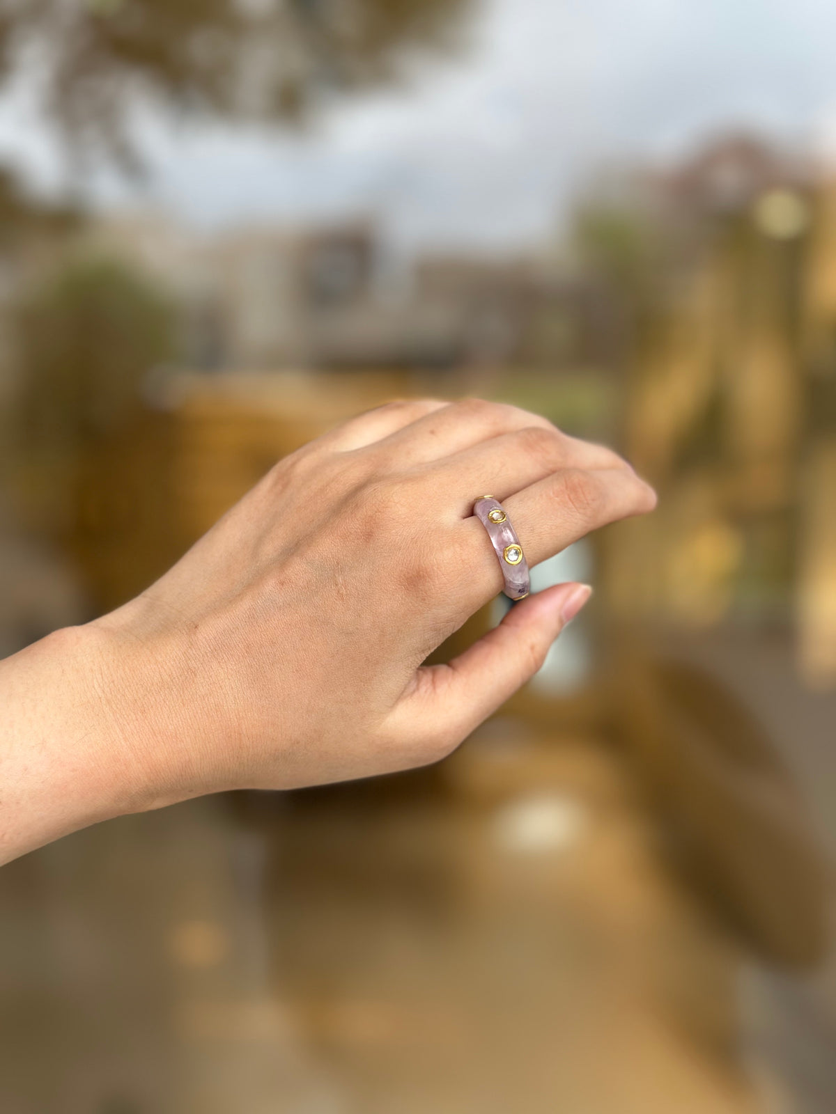 Rooh Band Ring sterling silver band ring with multicolour stone setting – Eterno India