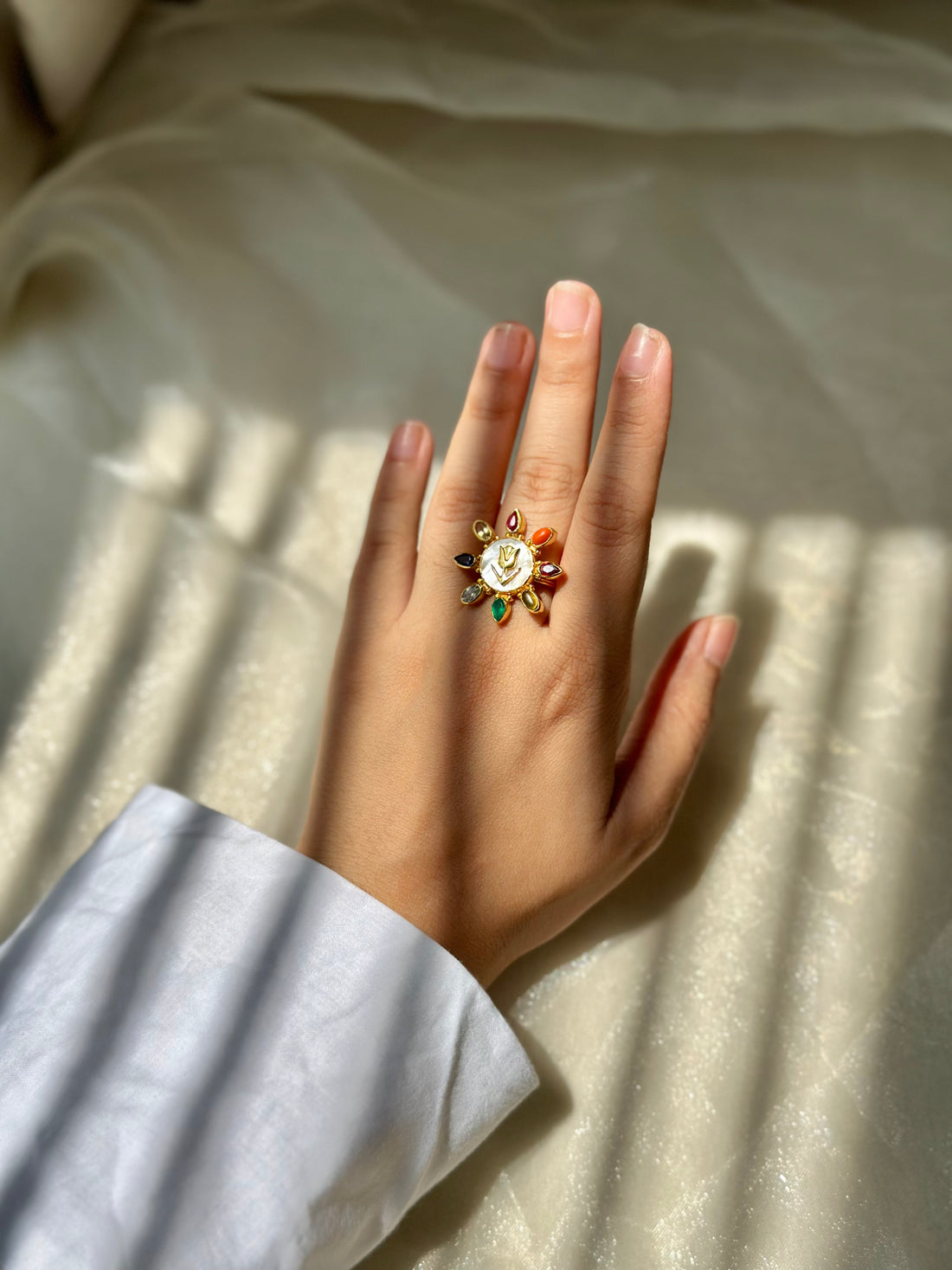 Rose Bud - Navratna Ring