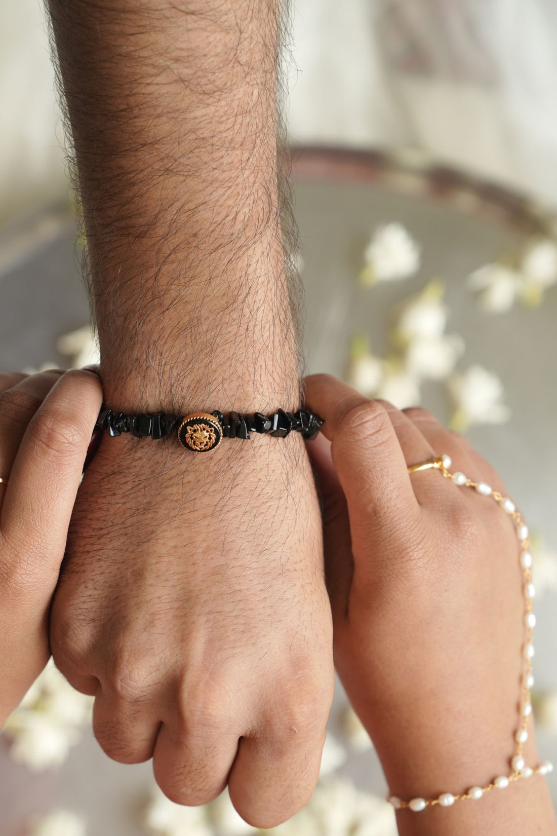 Black Onyx Lion Bracelet Rakhi(Limited Edition)