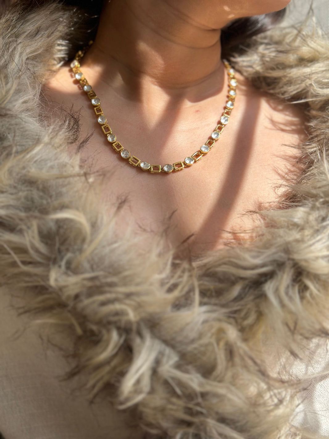 Sahibha Polki sterling silver necklace with uncut diamond – Eterno India