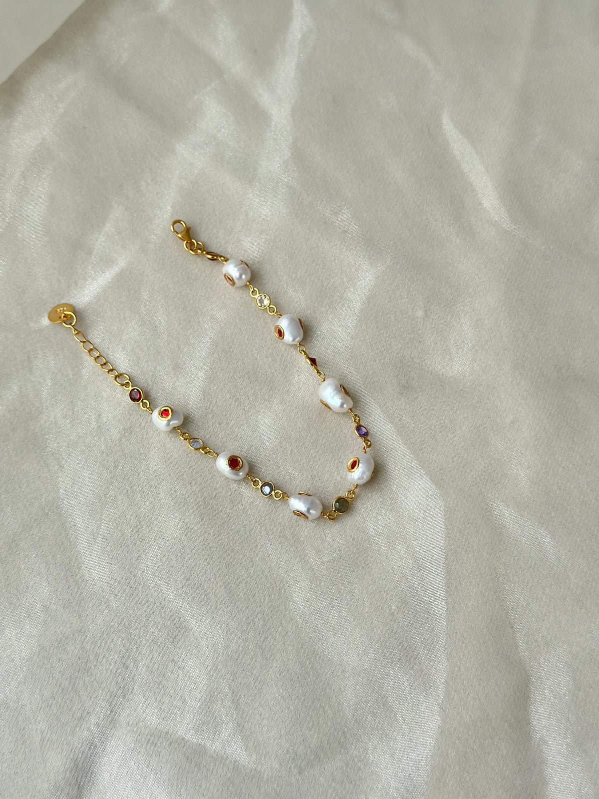 Riva Bracelet sterling silver bracelet with gemstone links – Eterno India