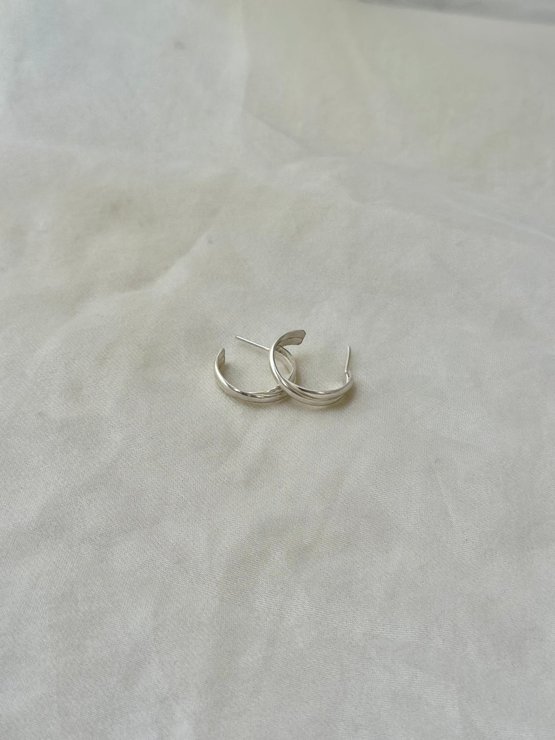 Cross Silver Hoops
