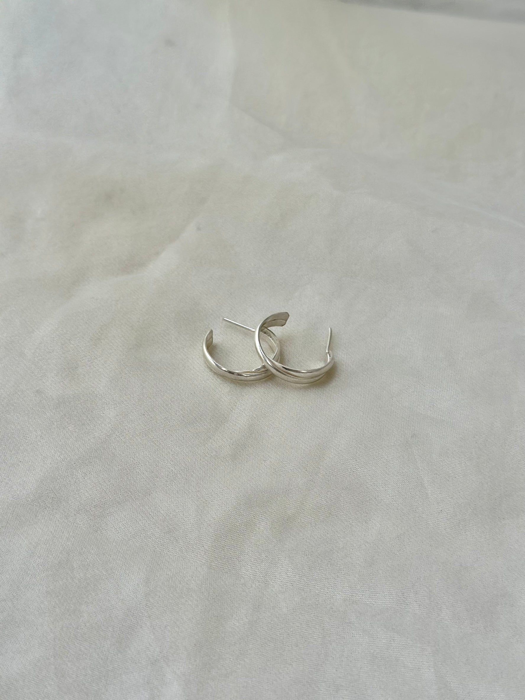 Cross Silver Hoops